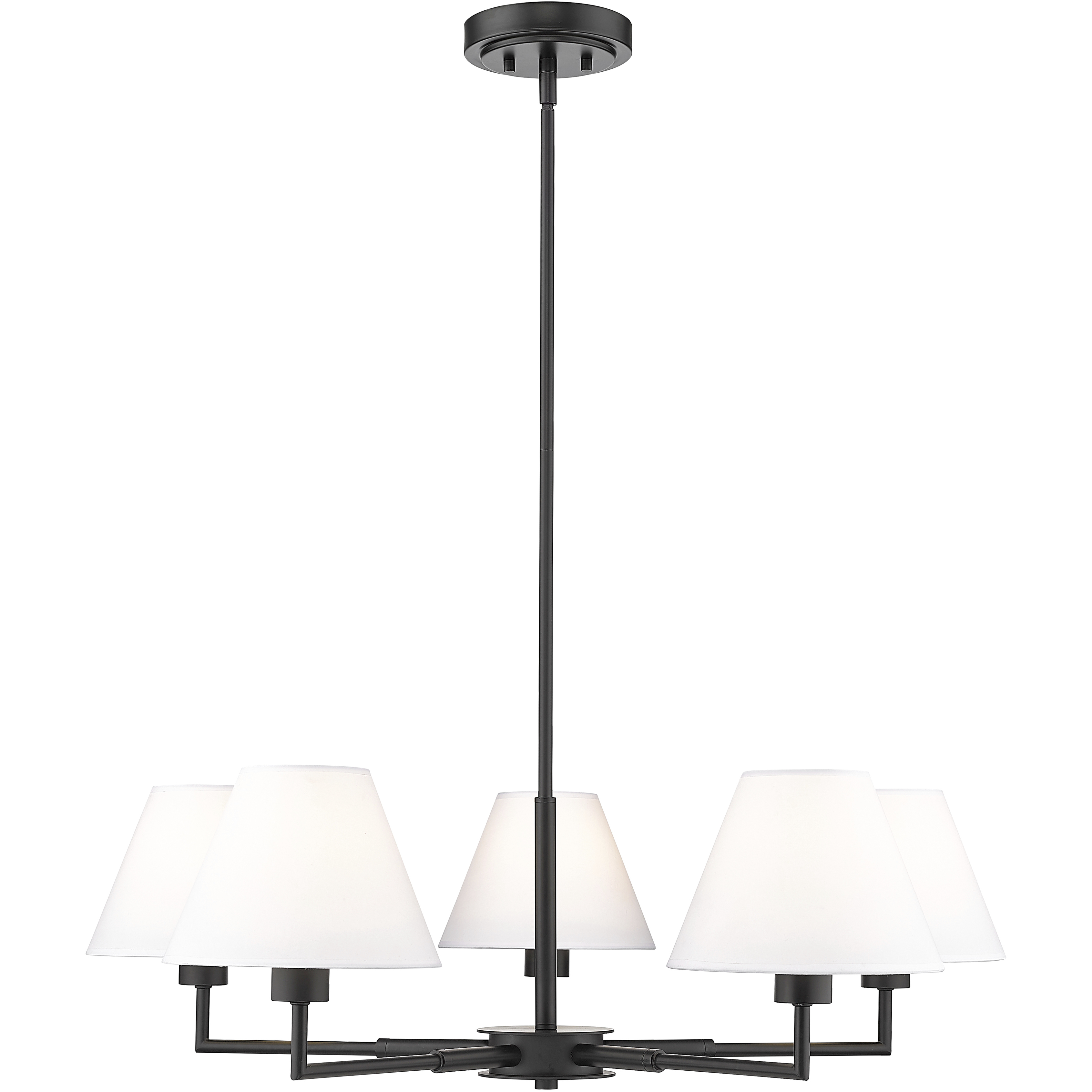 Leila 5 Light 34 inch Matte Black Chandelier Ceiling Light