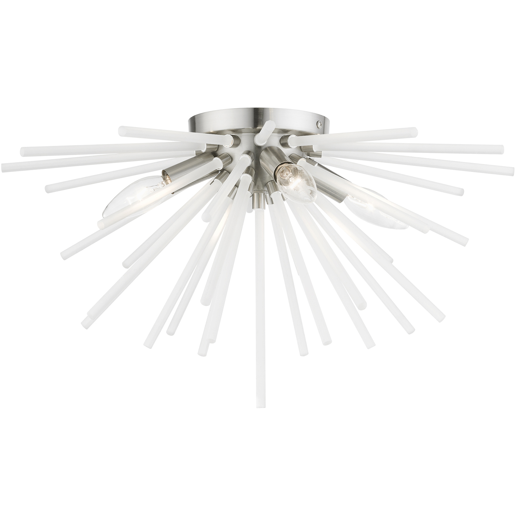 Uptown 4 Light 20 inch Brushed Nickel Flush Mount Ceiling Light