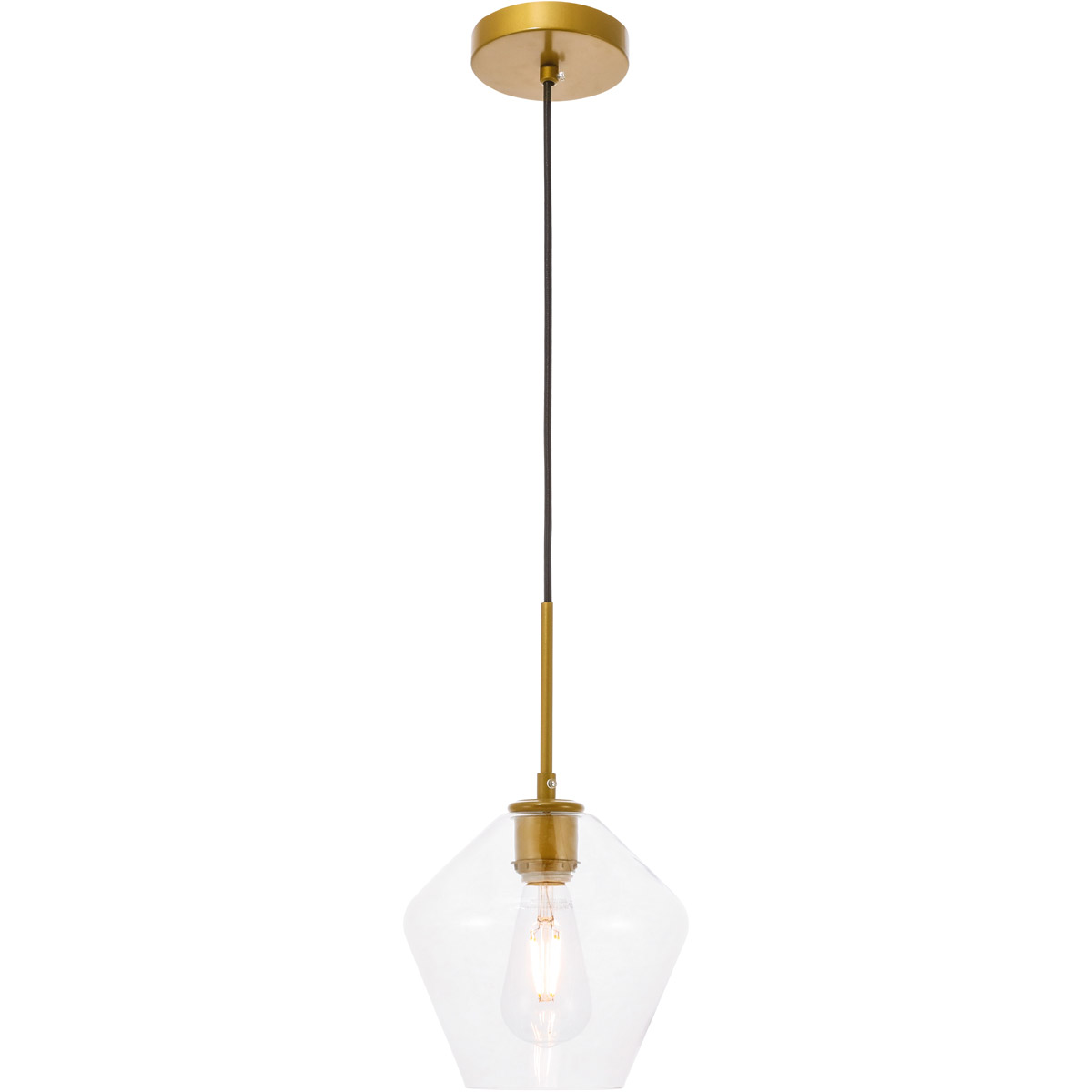 Gene 1 Light 7.9 inch Brass Pendant Ceiling Light