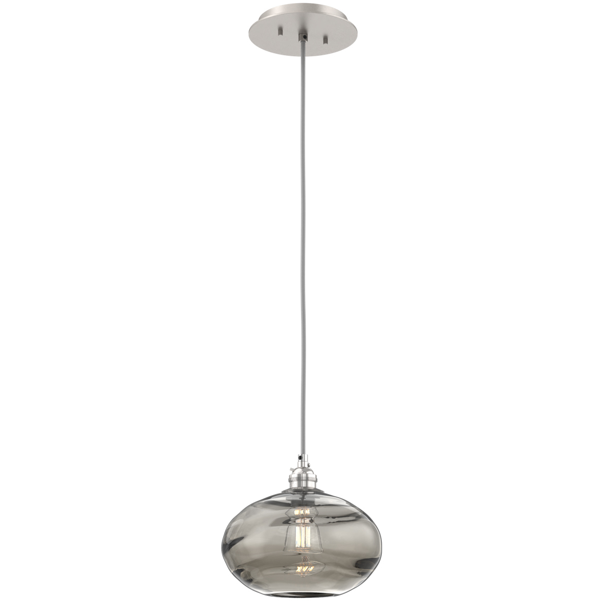 Coppa 1 Light 8 inch Beige Silver Pendant Ceiling Light in Metallic Beige Silver, Coppa Smoke