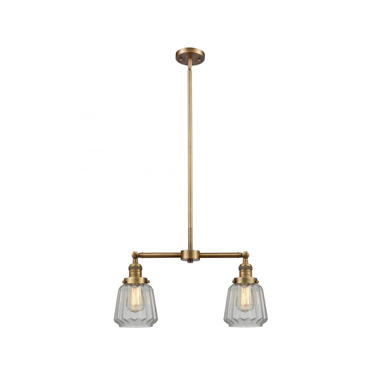 Franklin Restoration Chatham LED 21 inch Brushed Brass Chandelier Ceiling Light in Clear Glass, Franklin Restoration