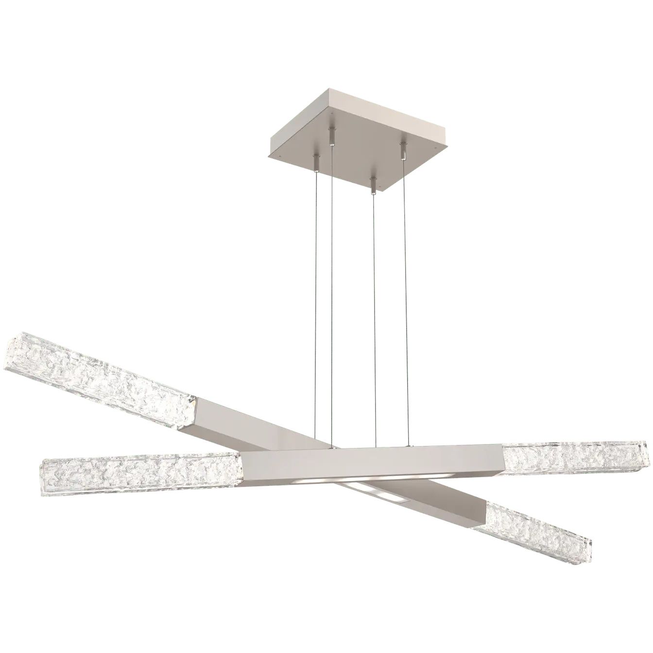 Axis LED 47.9 inch Metallic Beige Silver Linear Chandelier Ceiling Light, Moda