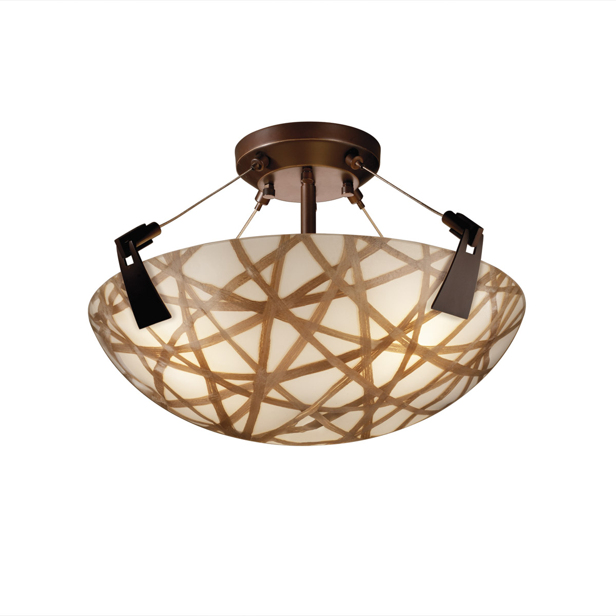 3form LED 18 inch Brushed Nickel Semi-Flush Ceiling Light in 3000 Lm LED, Take