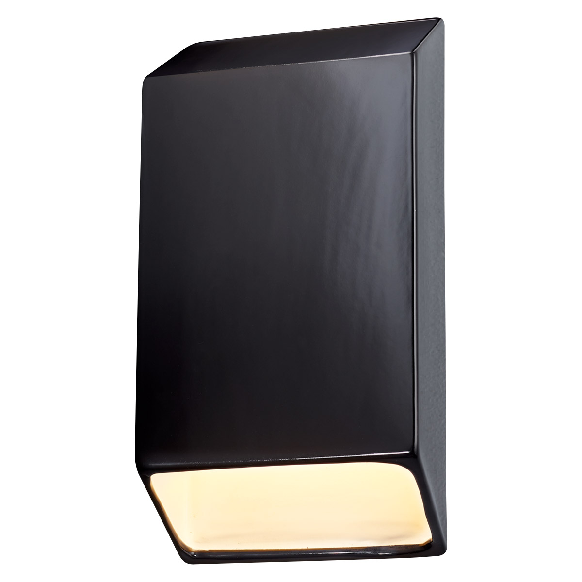 Ambiance LED 7 inch Gloss White ADA Wall Sconce Wall Light, Closed Top Fixture, Tapered Rectangle