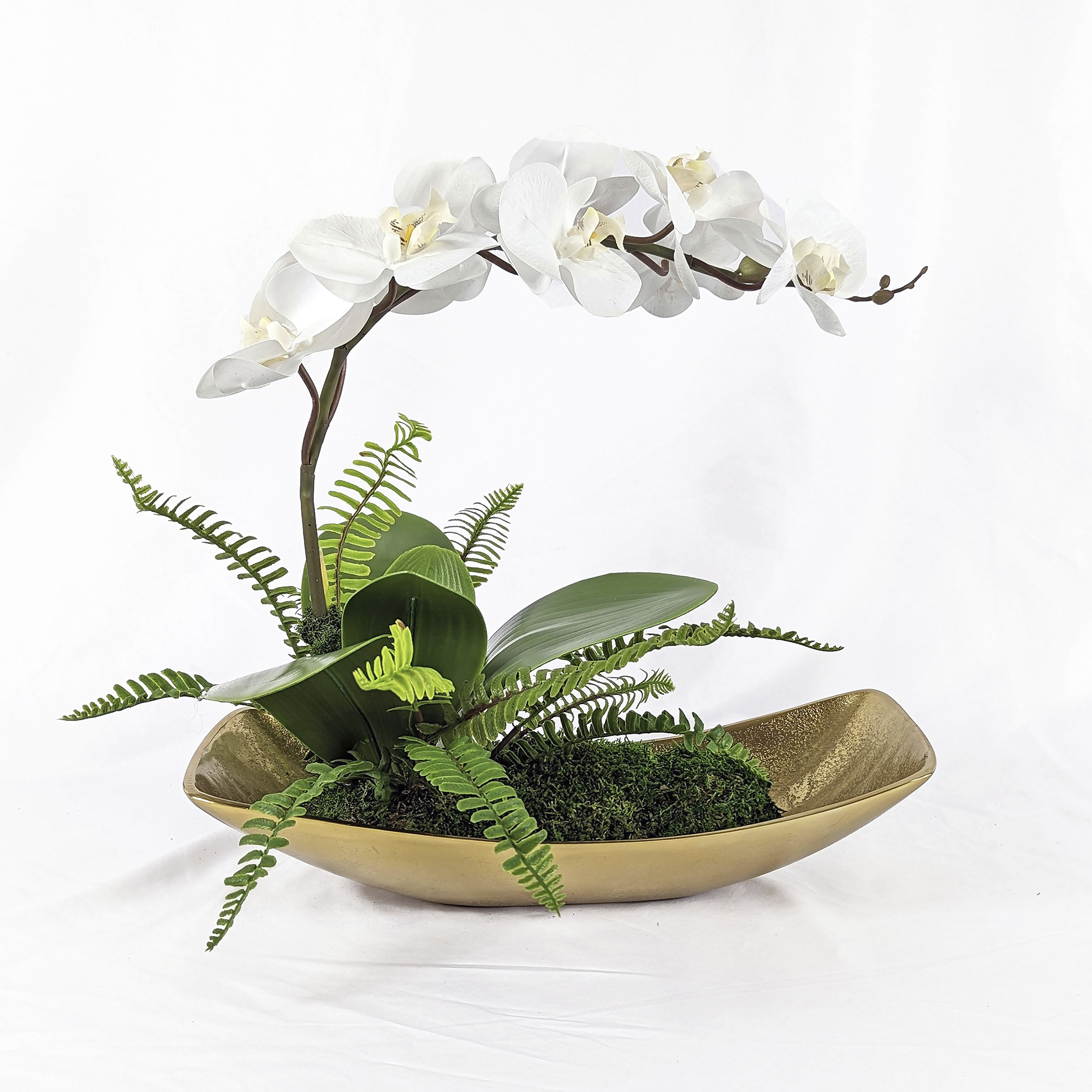 Transcend Antique Brass Orchid Centerpiece