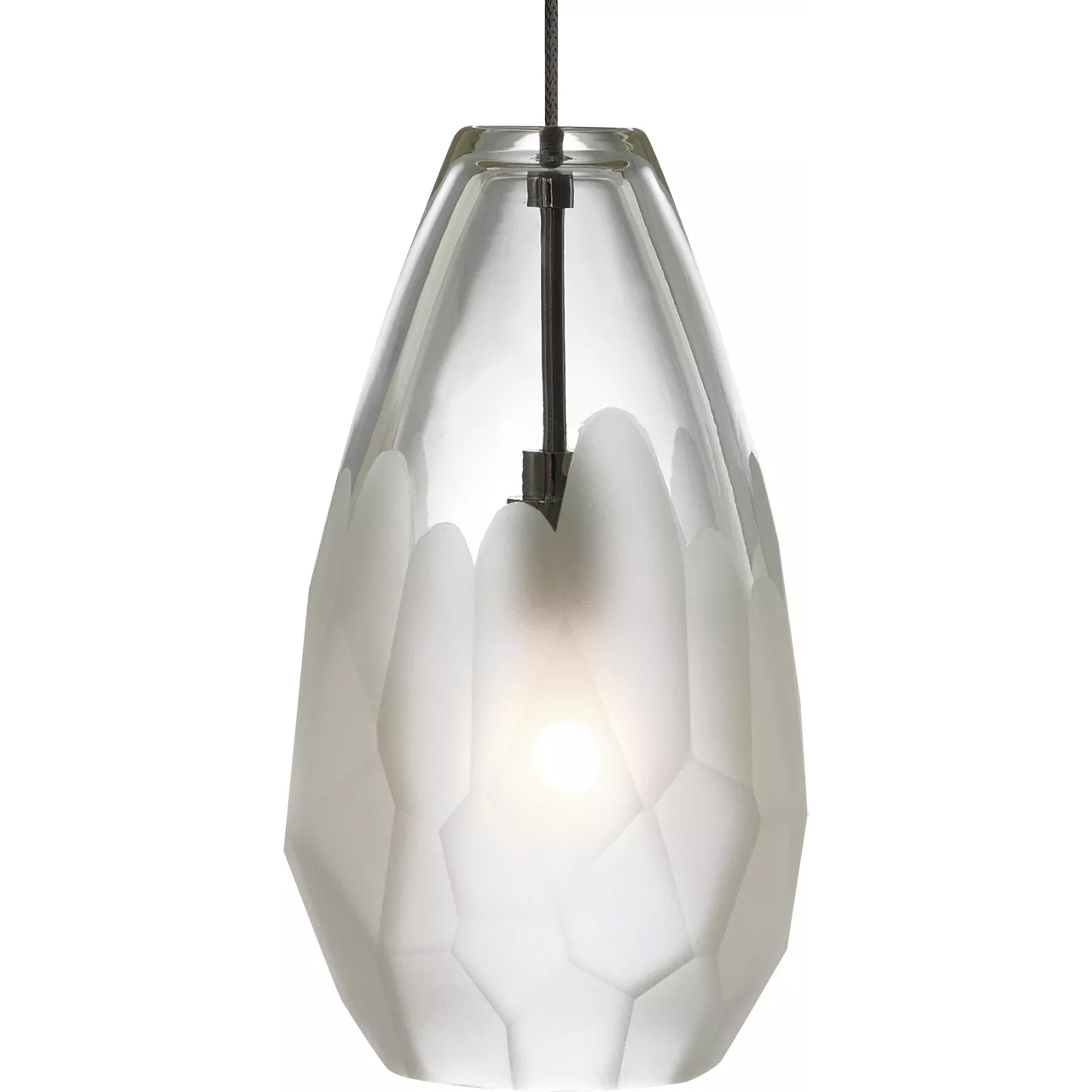Sean Lavin Briolette 1 Light 12 Antique Bronze Low-Voltage Pendant Ceiling Light in Incandescent, FreeJack, Frost Glass