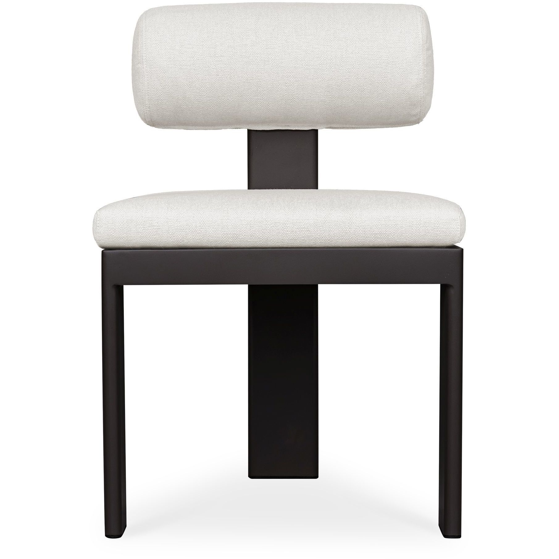 Bolster Back Java Black and Oyster White Outdoor Dining Chair