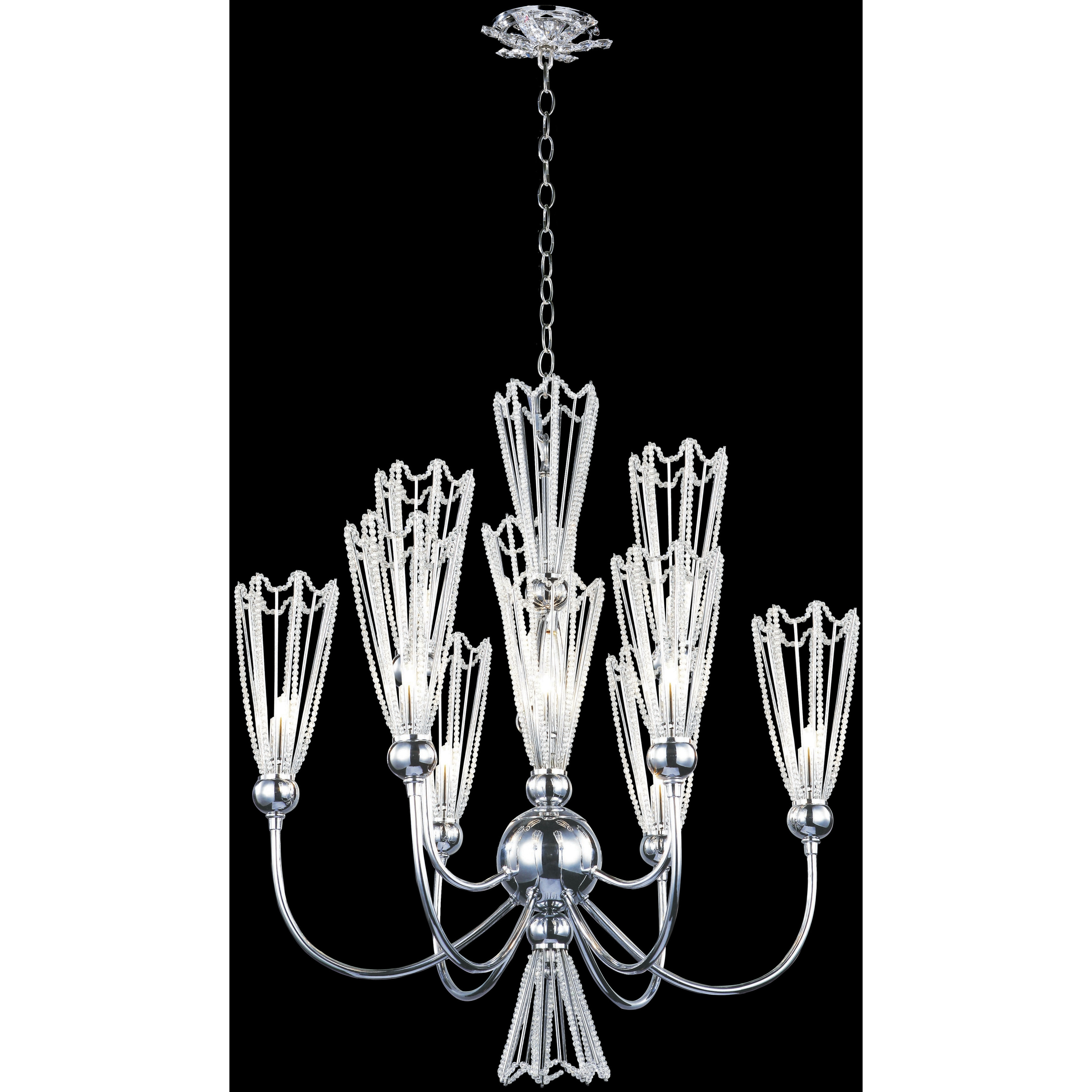 Medallion 9 Light Silver Chandelier Ceiling Light