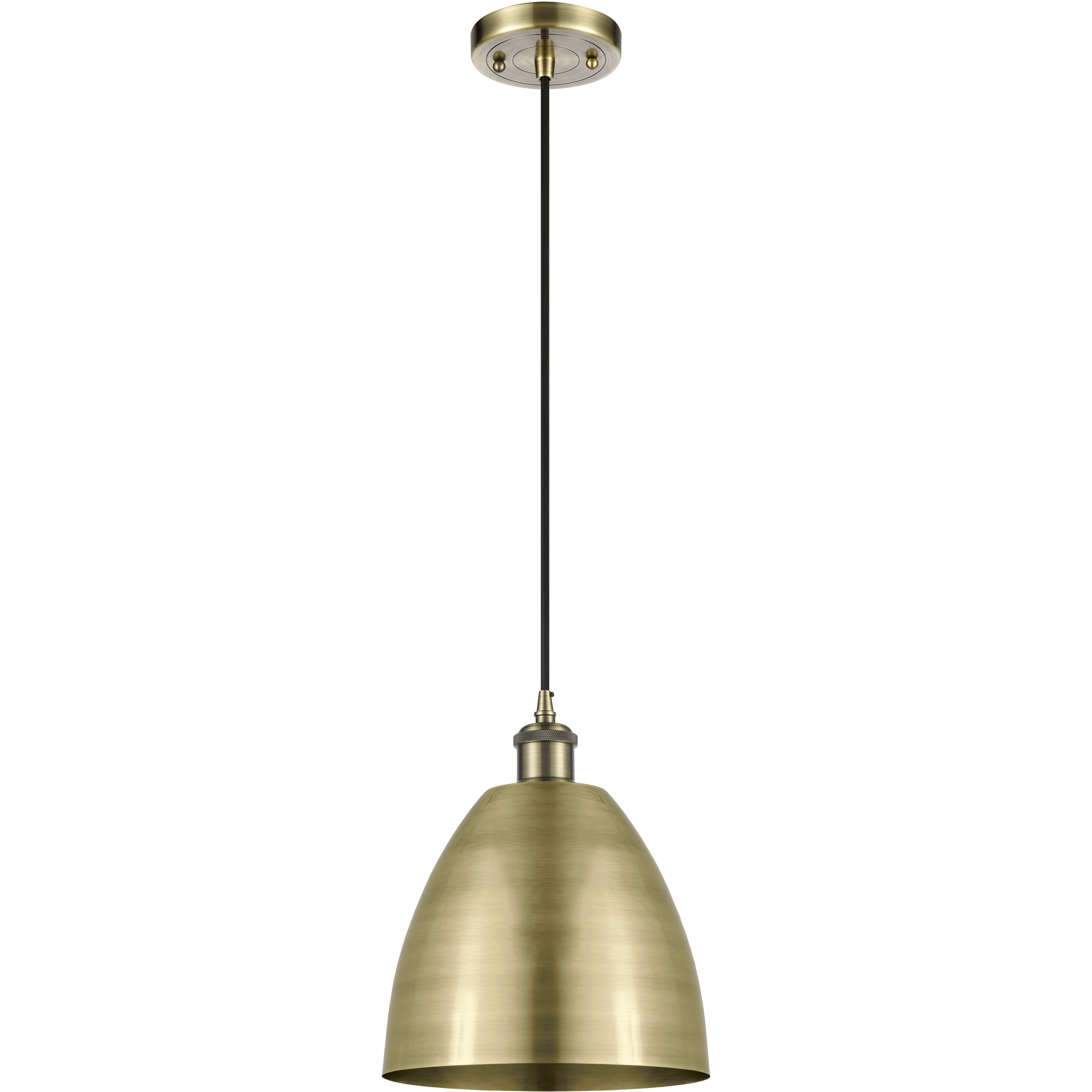 Ballston Dome LED 9 inch Antique Brass Mini Pendant Ceiling Light