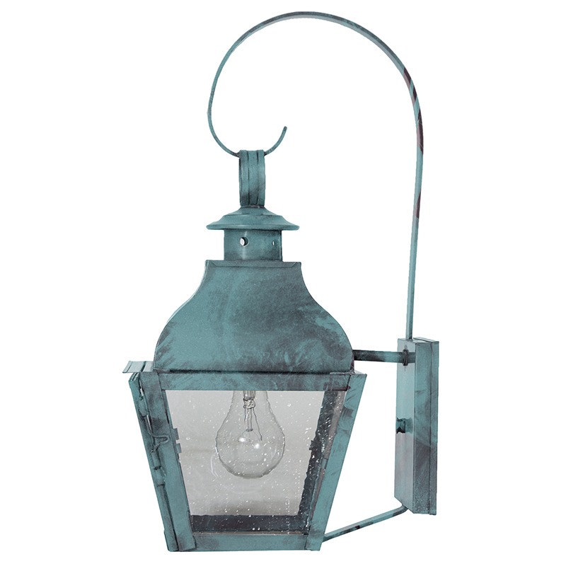 Stanfield 1 Light 16.25 inch Verdi Gris Outdoor Wall Light in One 75W Medium, Seedy Marine Glass