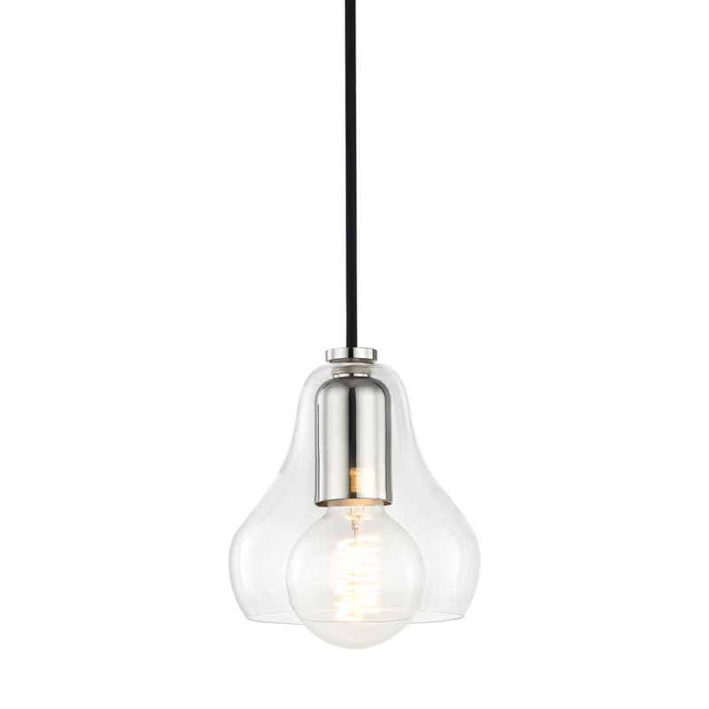 Sadie 1 Light 5.75 inch Polished Nickel Pendant Ceiling Light