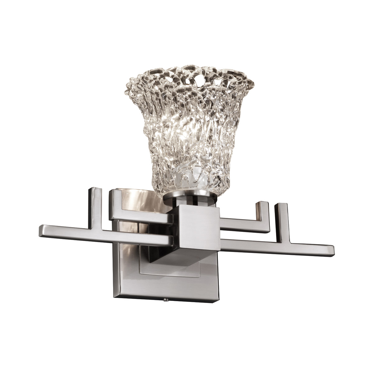 Veneto Luce 1 Light 14.25 inch Brushed Nickel Wall Sconce Wall Light in Lace (Veneto Luce), Round Flared, Incandescent