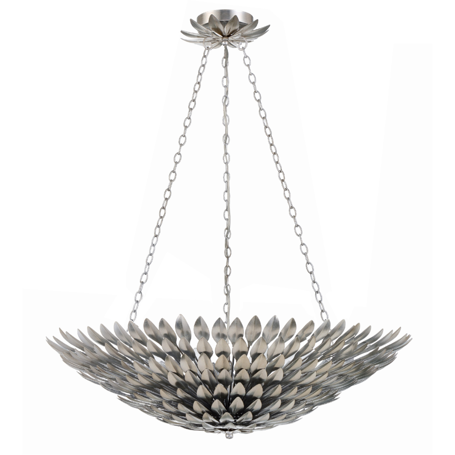 Broche 8 Light 30 inch Antique Silver Chandelier Ceiling Light