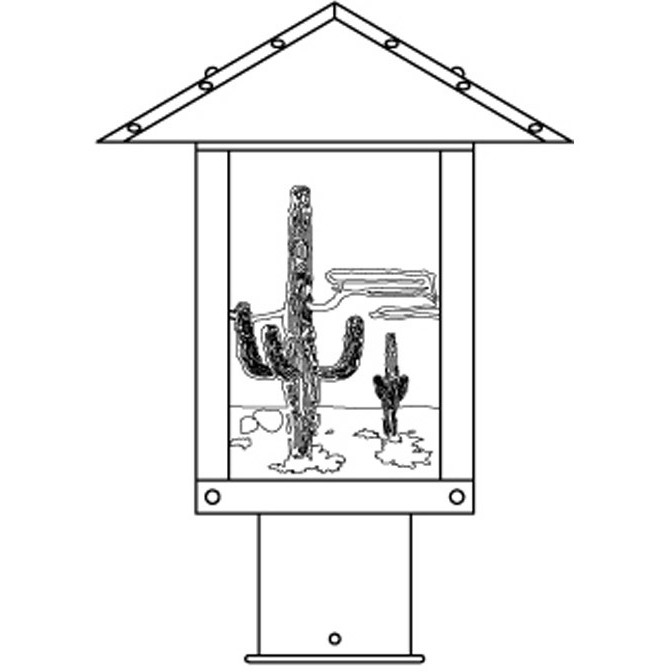 Timber Ridge 1 Light 10 inch Mission Brown Post Mount in Frosted