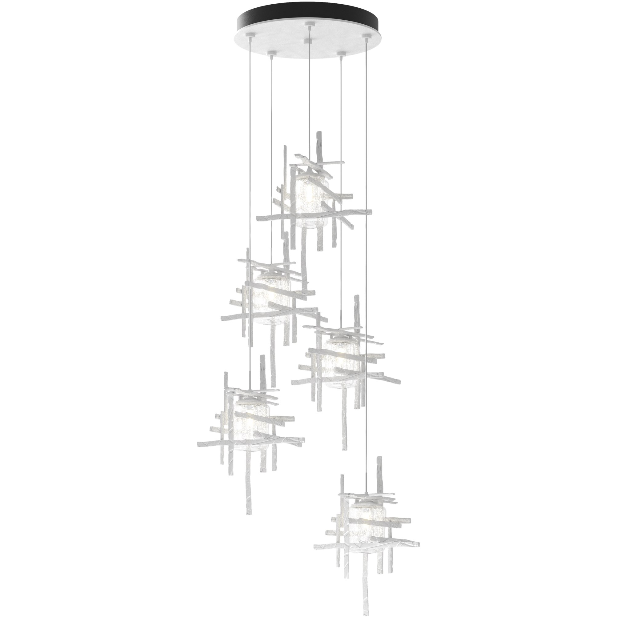Tura 5 Light 27.3 inch White Pendant Ceiling Light, Long