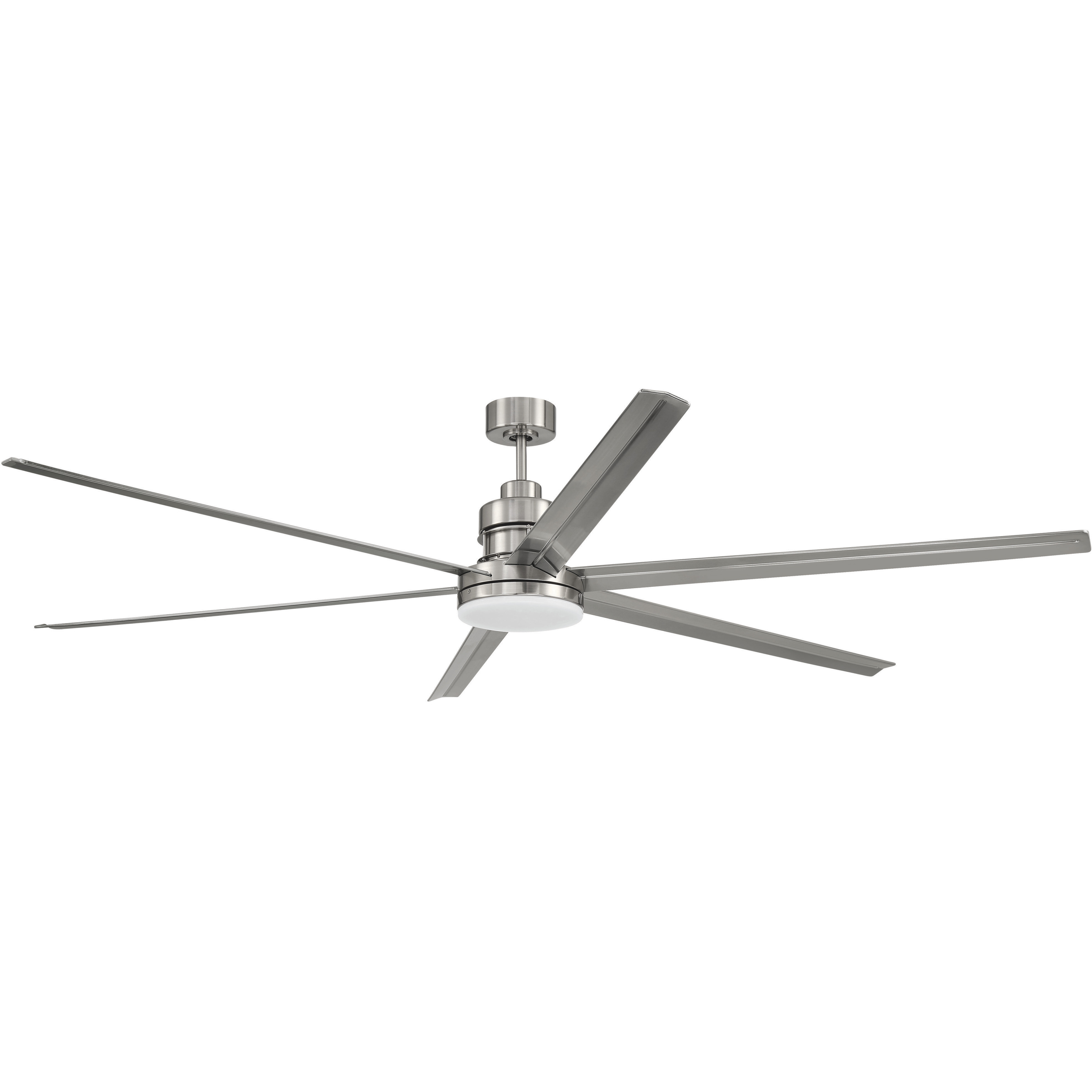 Mondo 80 inch Brushed Polished Nickel with Brushed Nickel Blades Ceiling  Fan (Blades Included)