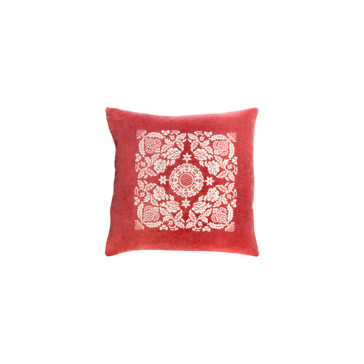 Smithsonian 18 X 18 inch Garnet and Cream Throw Pillow