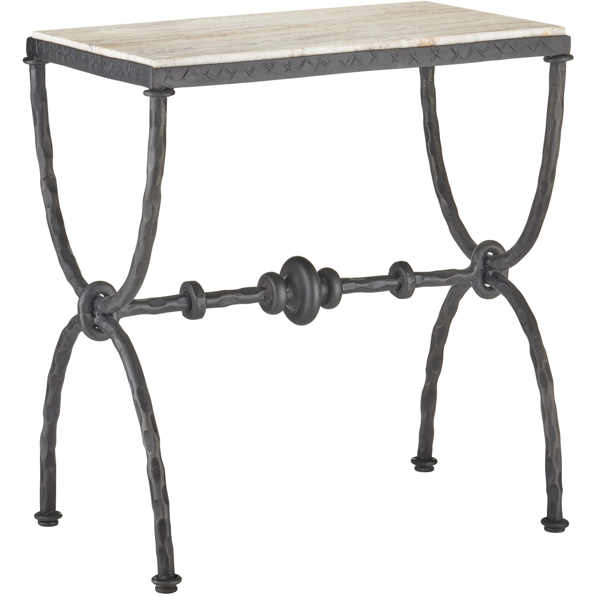 Agora 25 X 22.5 inch Natural and Rustic Bronze Side Table
