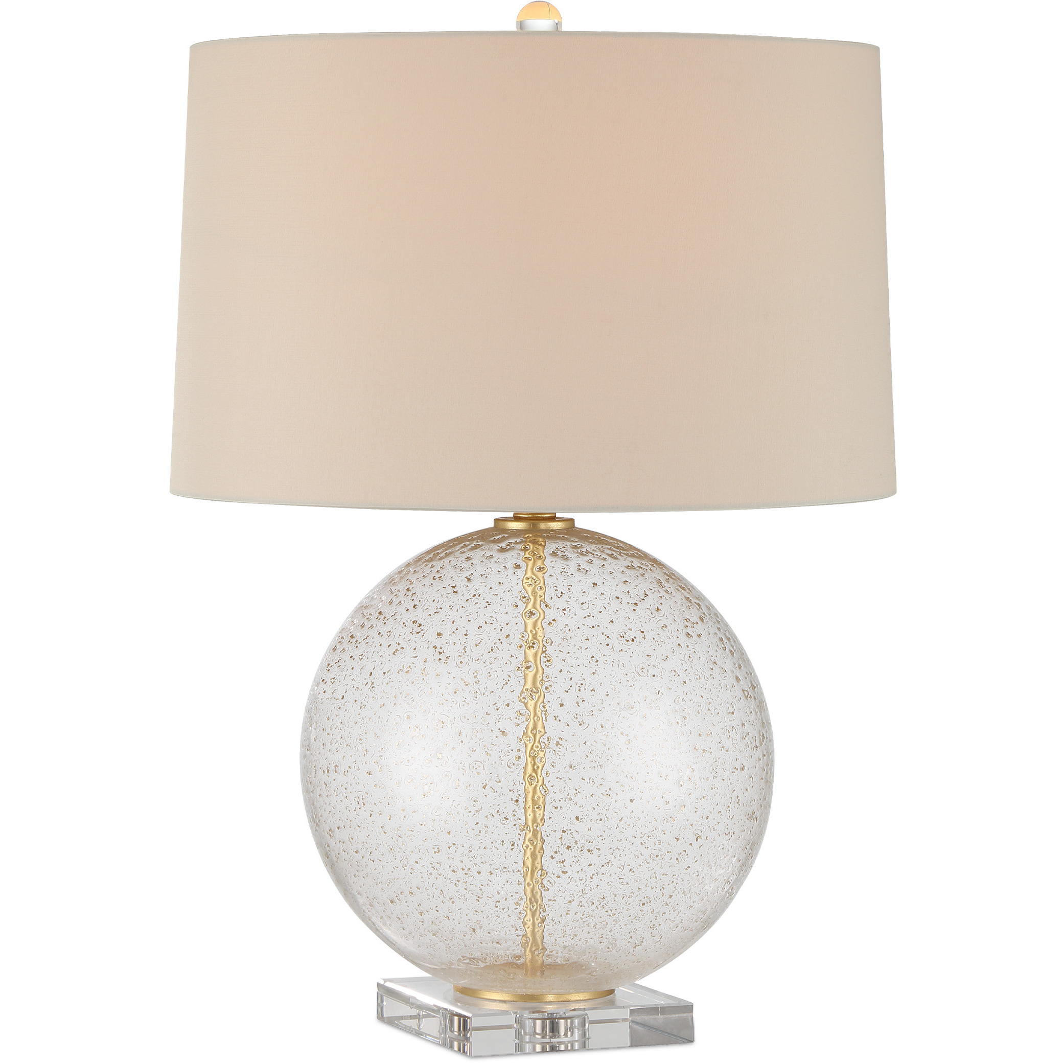 Zebulon 25.5 inch 150 watt Clear with Gold Speckles and Contemporary Gold Leaf Table Lamp Portable Light