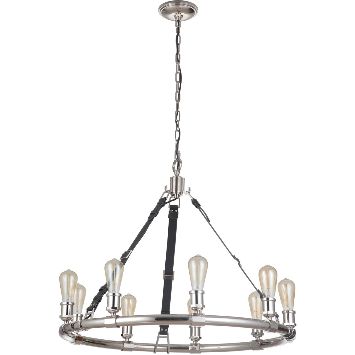 Craftmade 48129-PLN Huxley 9 Light 34 inch Polished Nickel