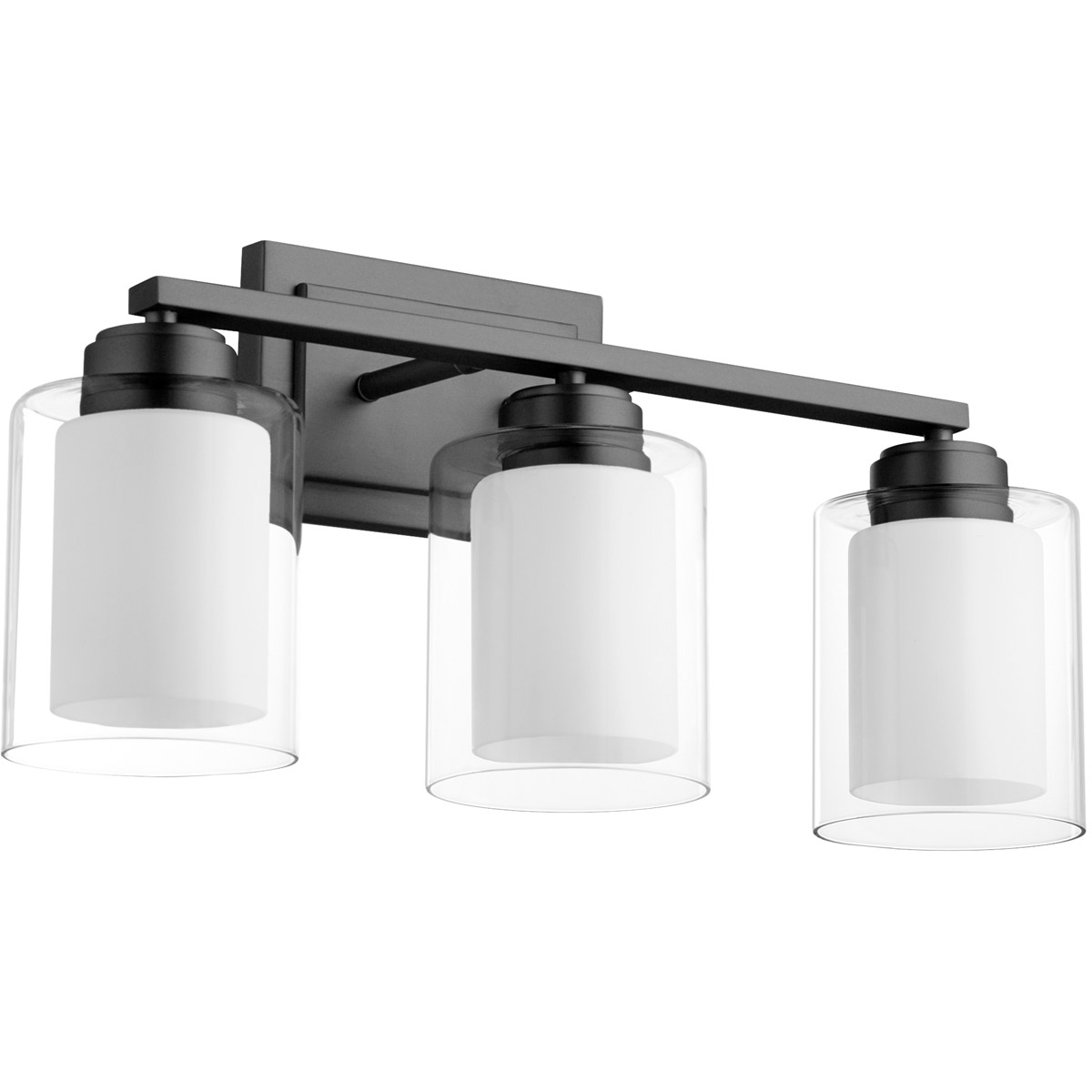 Fort Worth 3 Light 21.38 inch Matte Black Vanity Light Wall Light