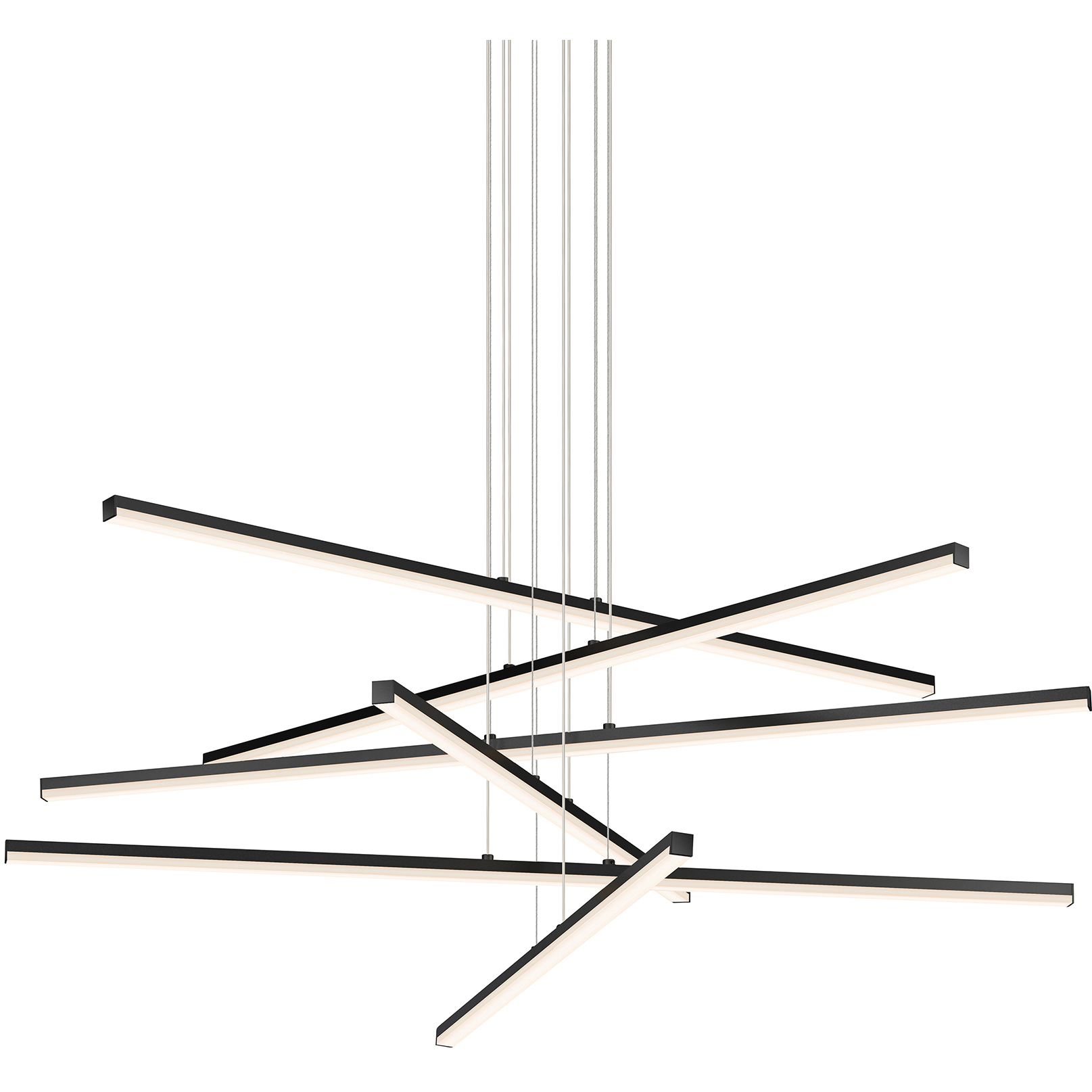 Stix LED 40 inch Satin Black Chandelier Ceiling Light in Add 20 ft. Cord