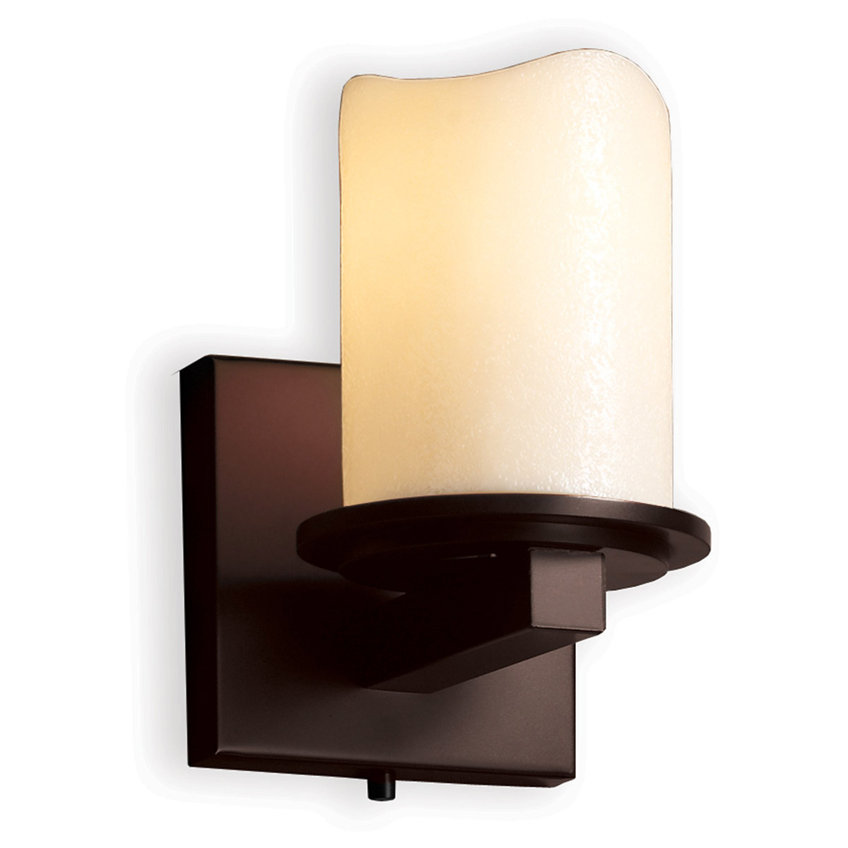 CandleAria LED 5 inch Dark Bronze Wall Sconce Wall Light in 700 Lm LED, Cream (CandleAria), Cylinder with Melted Rim, Dakota