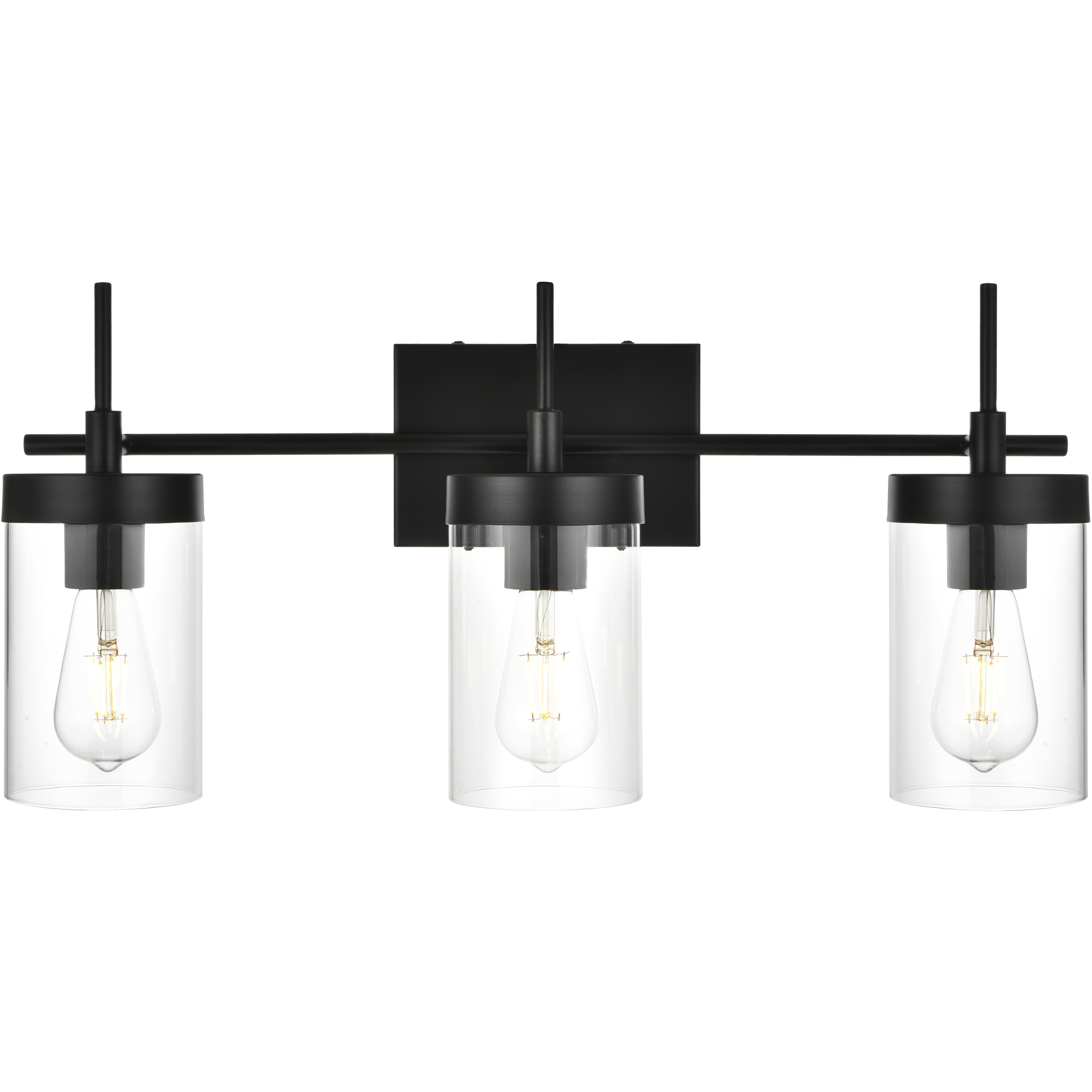 Benny 3 Light 24 inch Black Bath Sconce Wall Light