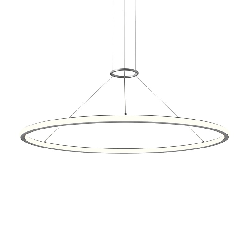 Luna LED 49.5 inch Bright Satin Aluminum Pendant Ceiling Light in 3500K