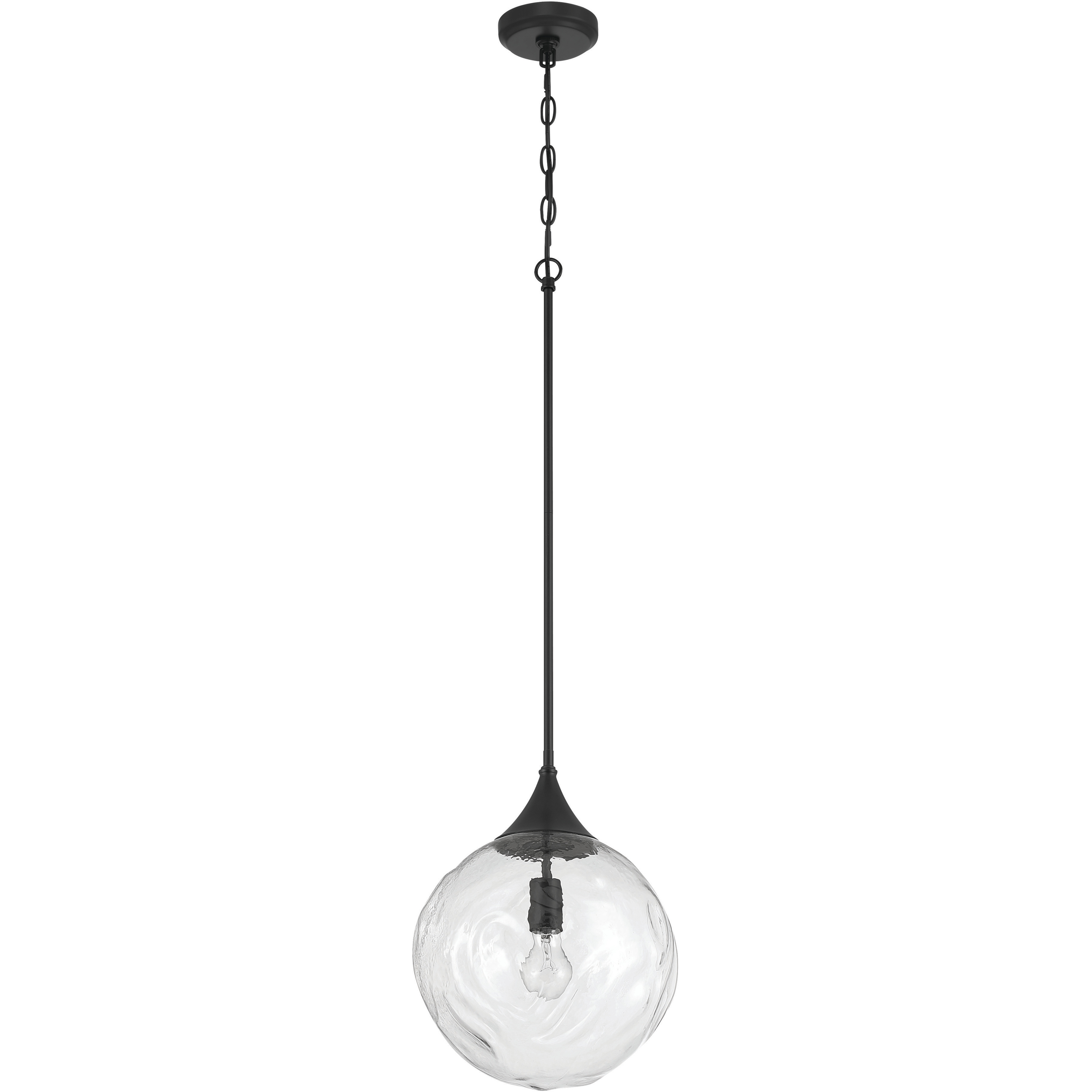 Reflection 1 Light 12 inch Flat Black Pendant Ceiling Light