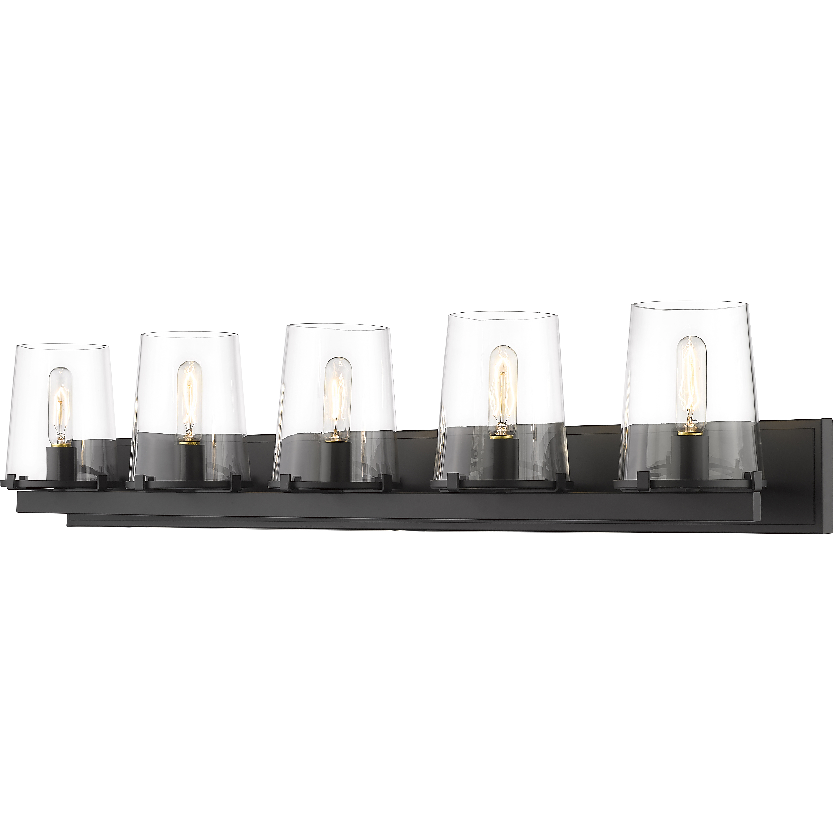 Callista 5 Light 47 inch Matte Black Vanity Wall Light