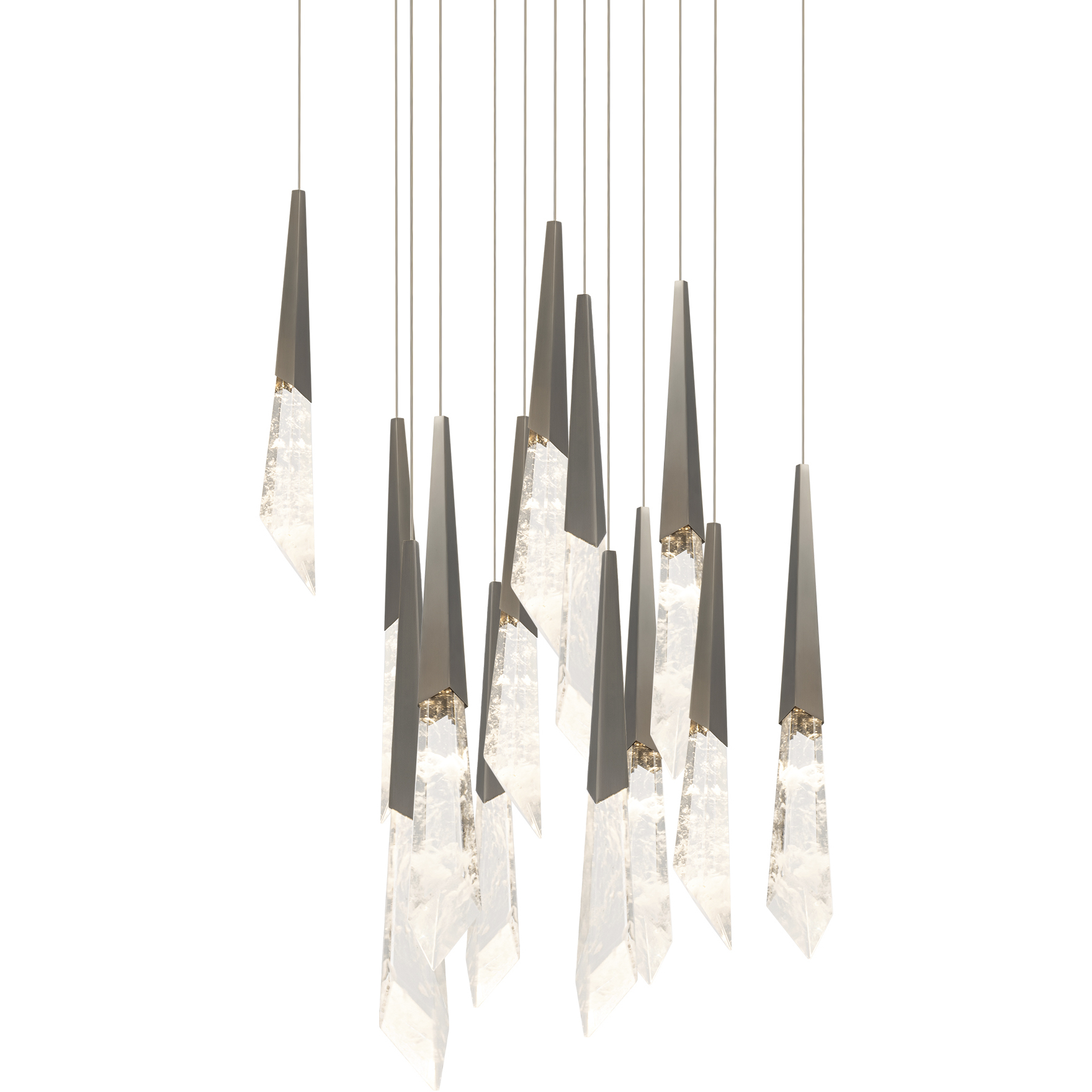 Beyond Solitude LED 20 inch Antique Nickel Multi-Light Pendant Ceiling Light, Square Canopy