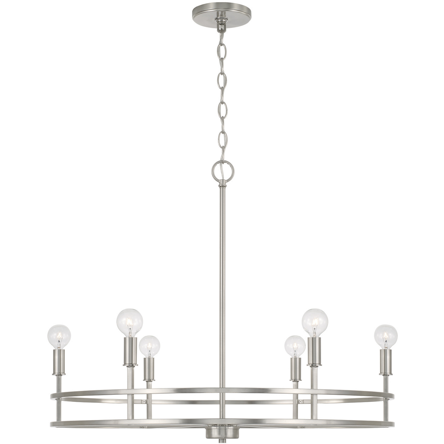 Fuller 6 Light 28 inch Brushed Nickel Chandelier Ceiling Light
