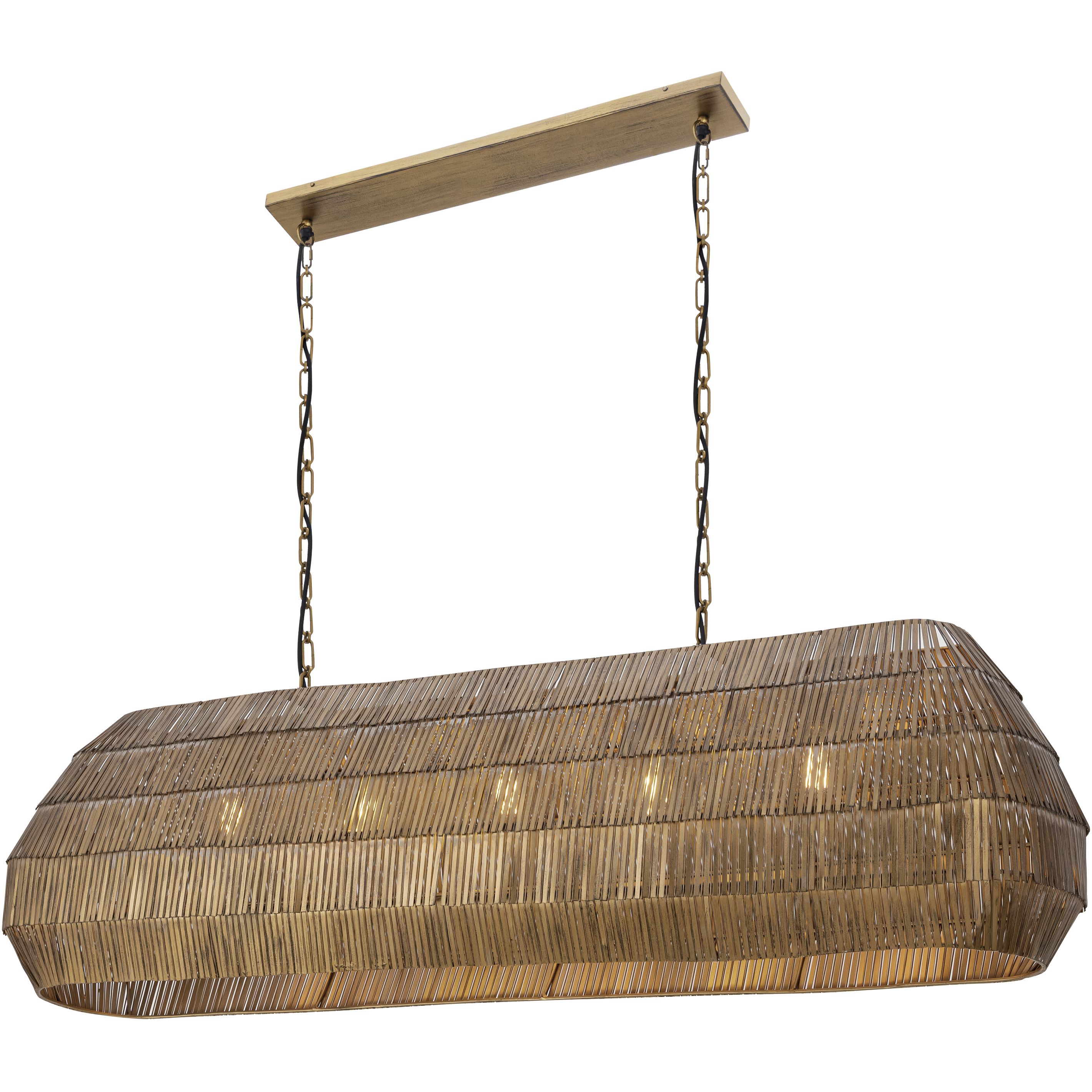 Gilda 5 Light 59 inch Antique Brass Linear Pendant Ceiling Light
