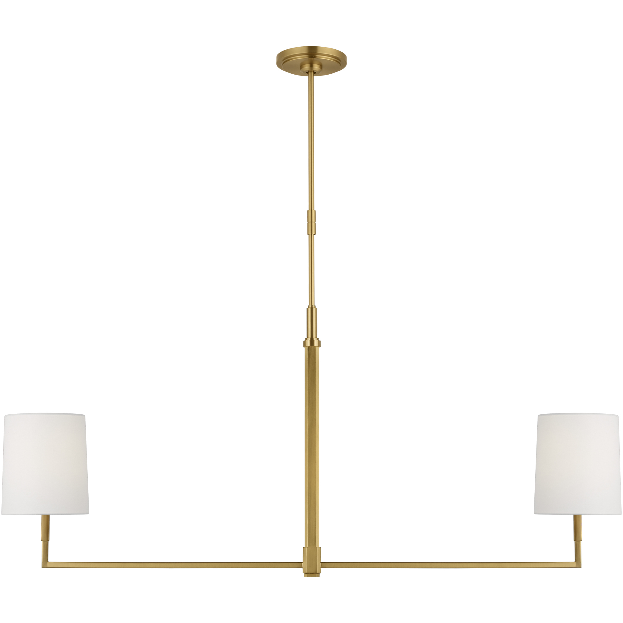 TOB by Thomas O'Brien Danica 2 Light 50 inch Burnished Brass Linear Chandelier Ceiling Light