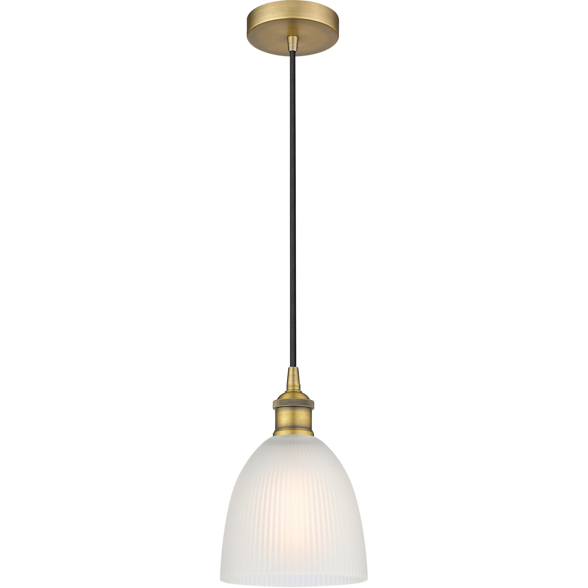 Edison Castile LED 6 inch Brushed Brass Mini Pendant Ceiling Light