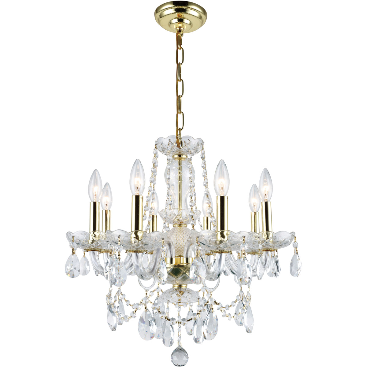 Princeton 8 Light 20 inch Gold Dining Chandelier Ceiling Light