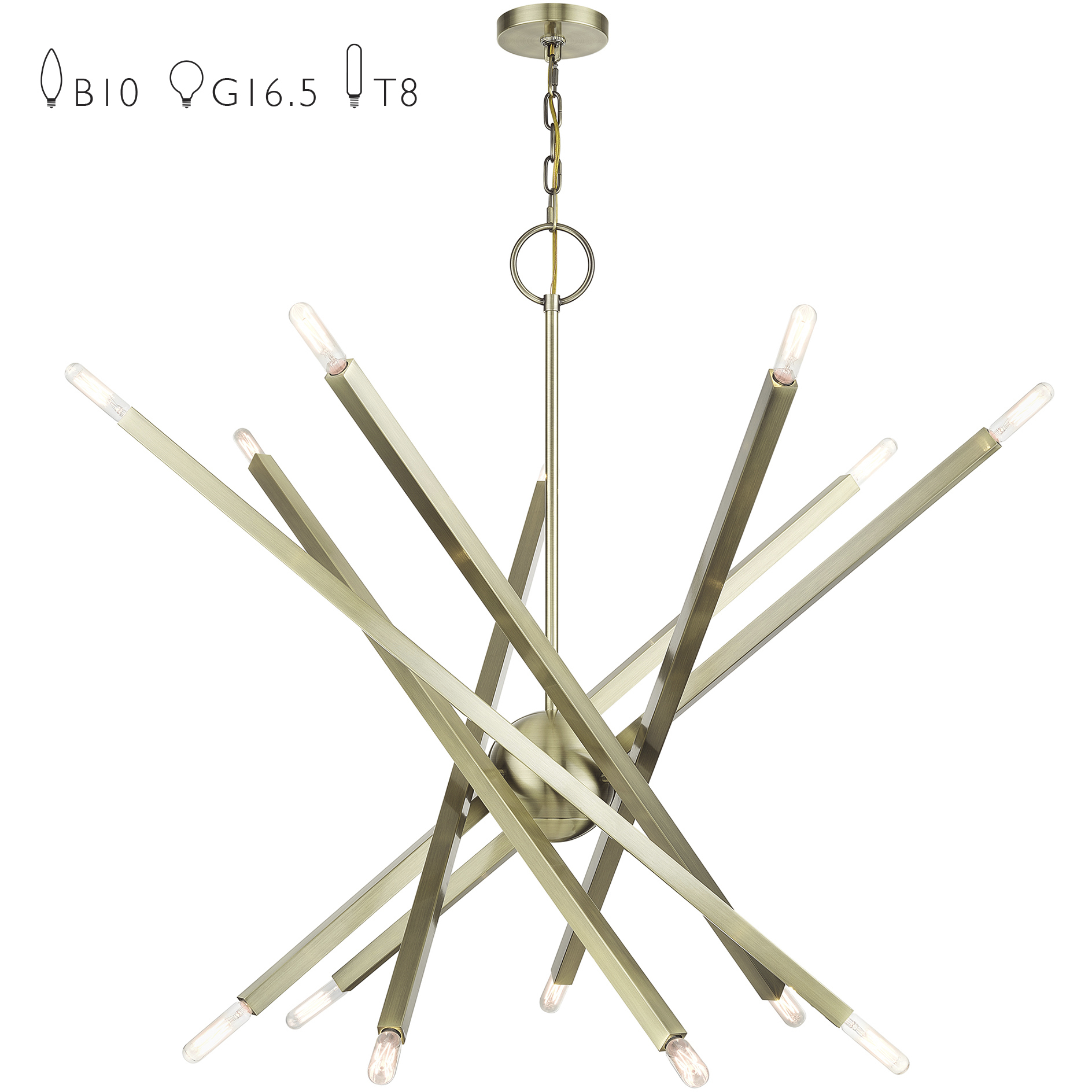 Monaco 14 Light 40 inch Antique Brass Foyer Chandelier Ceiling Light