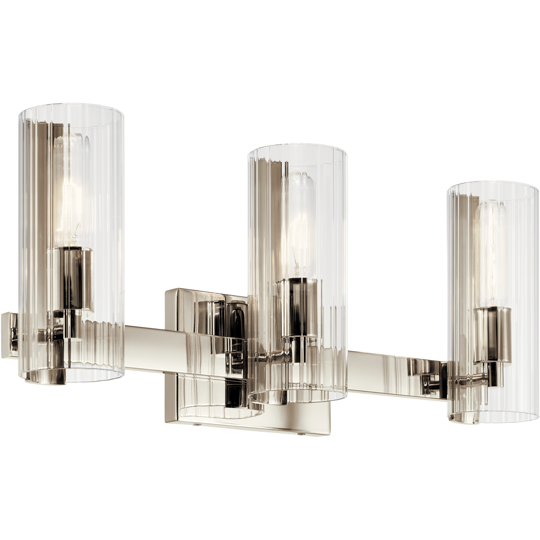 Jemsa 3 Light 22.75 inch Polished Nickel Bath Bracket Wall Light, 3 Arm