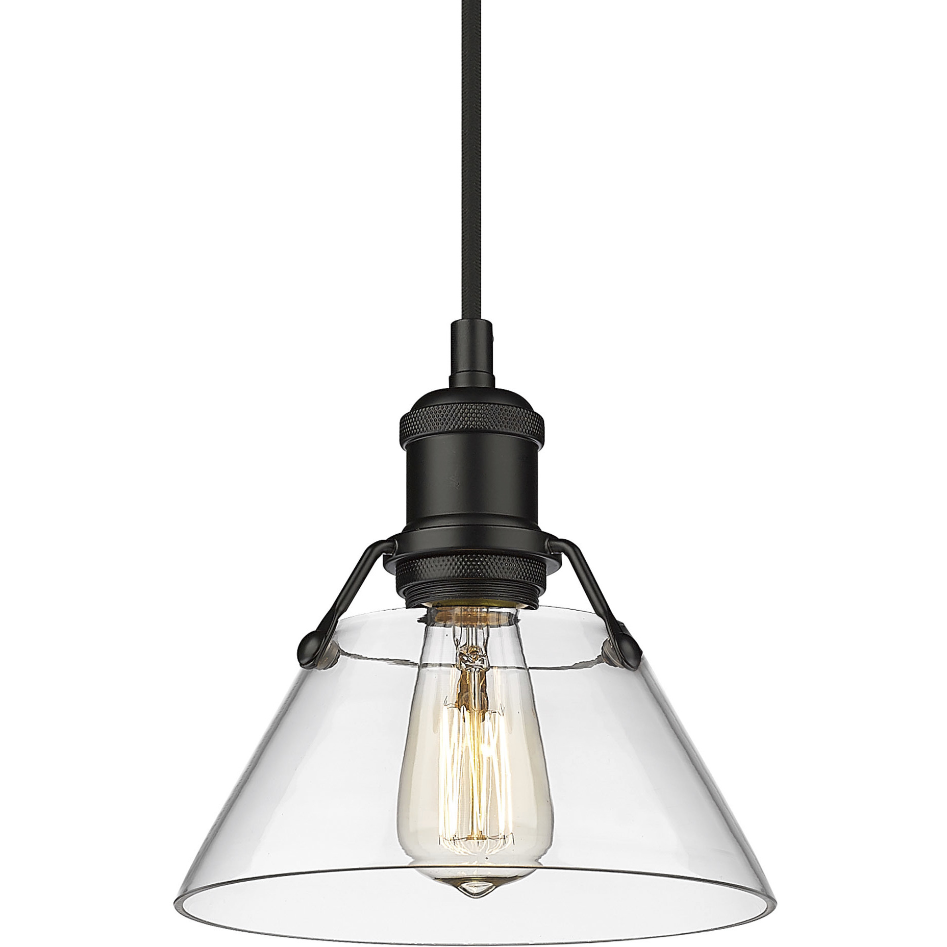 Yep Orwell 1 Light 7.5 inch Matte Black Pendant Ceiling Light in Clear Glass