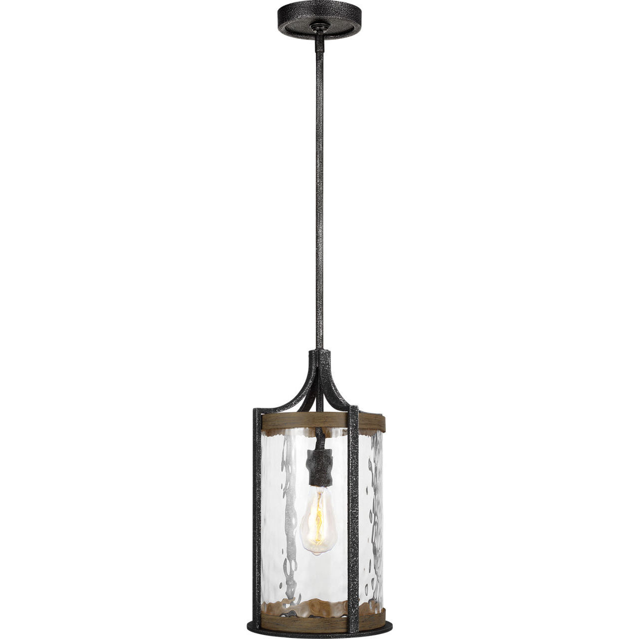 Sean Lavin Angelo 1 Light 9.5 inch Distressed Weathered Oak / Slate Grey Metal Pendant Ceiling Light