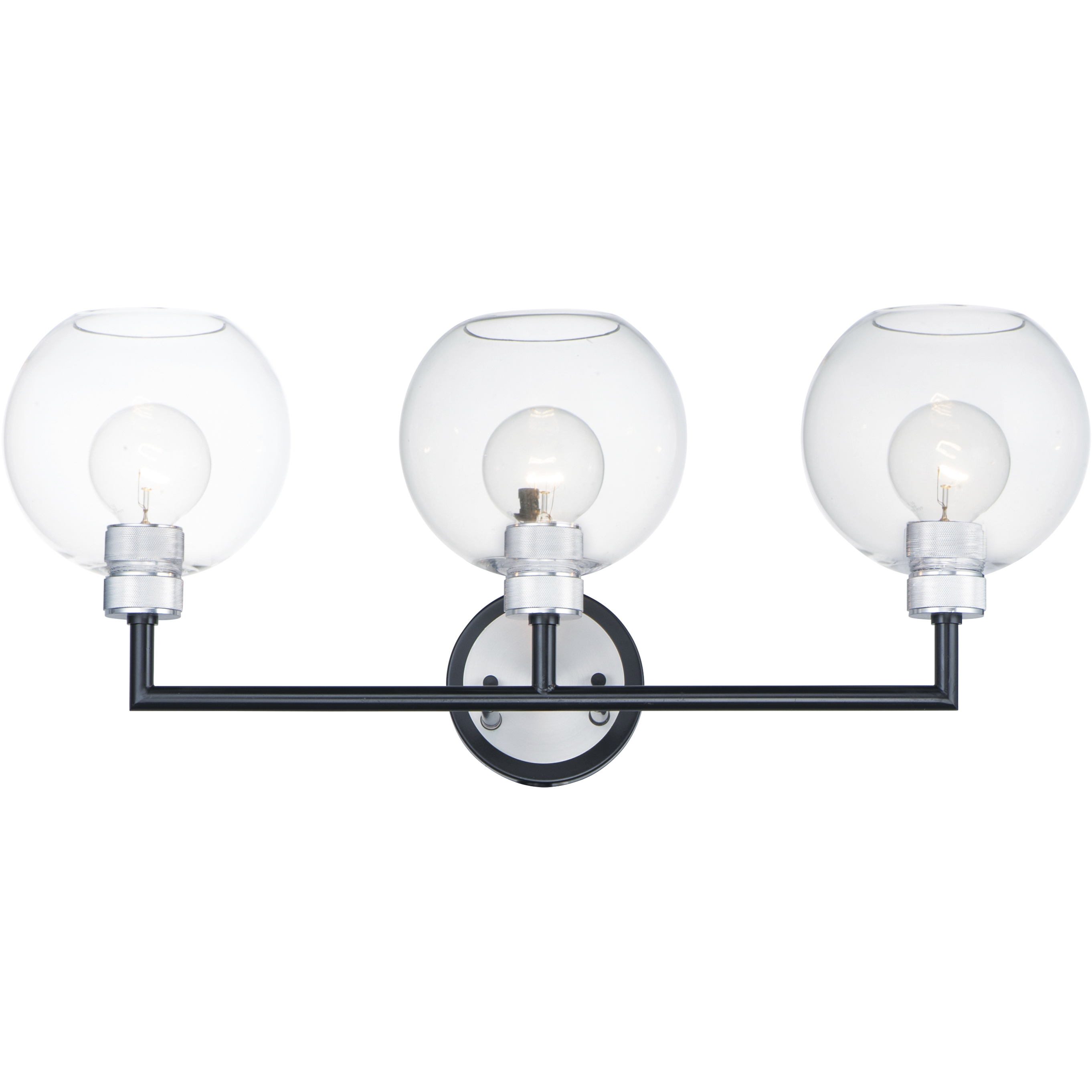 Vessel 3 Light Black and Brushed Aluminum Wall Sconce Wall Light