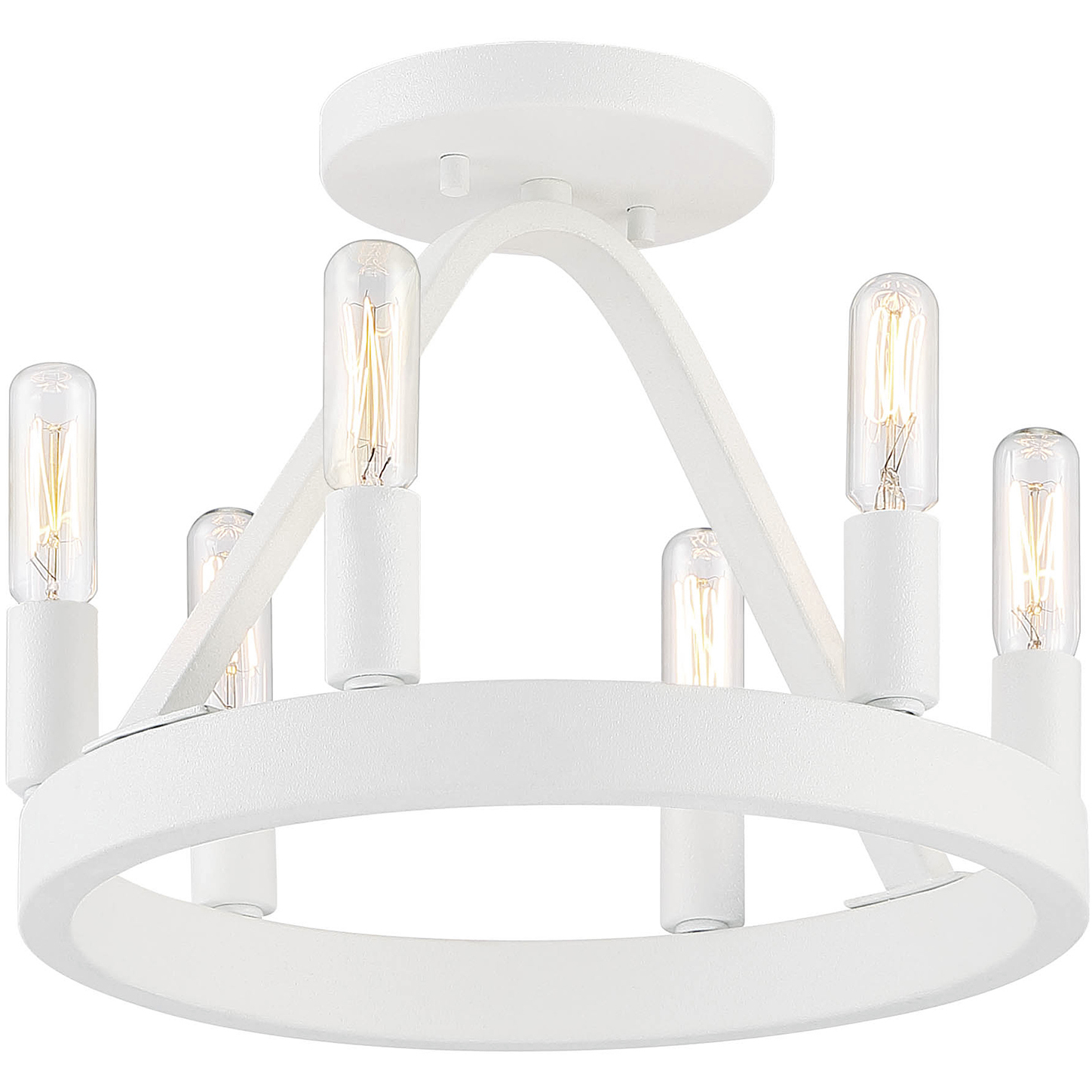 Carousel 6 Light 12 inch Matte White Semi-Flush Ceiling Light
