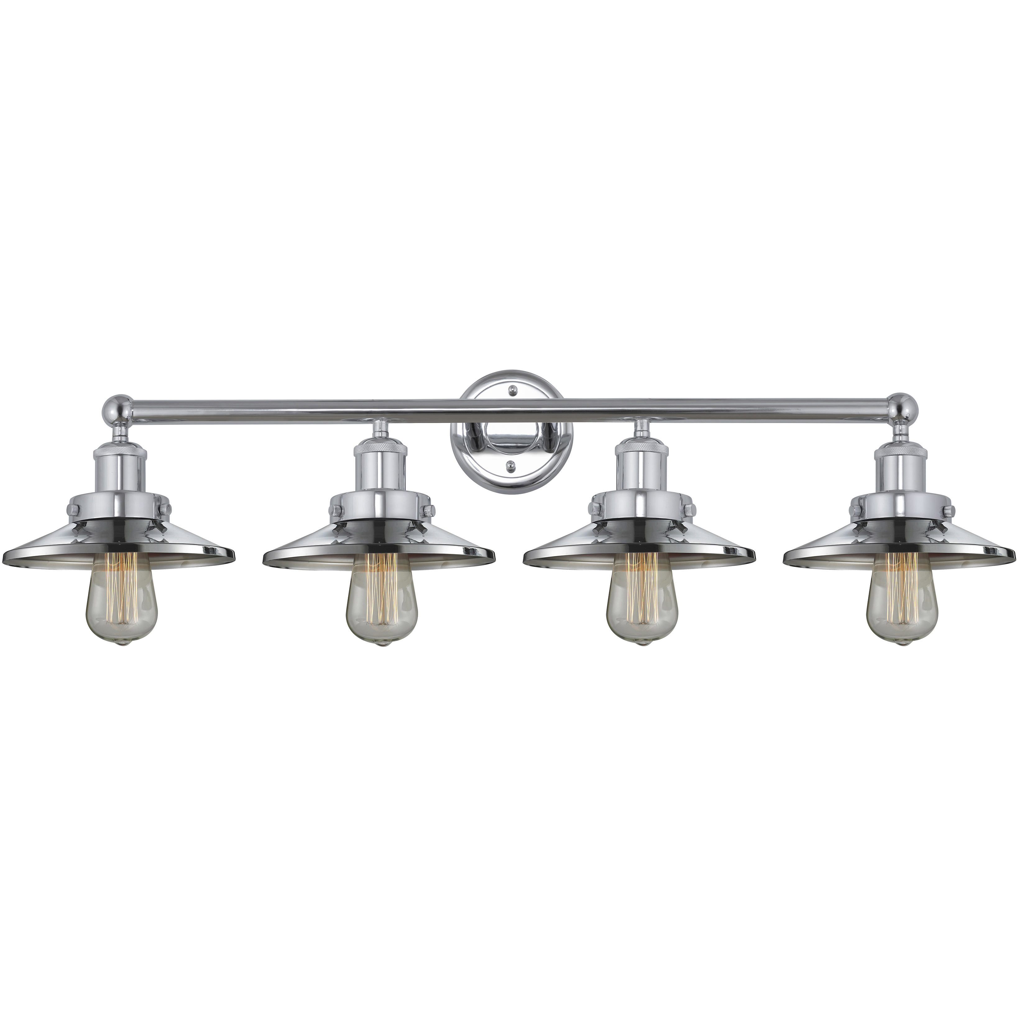 Railroad 4 Light 35 inch Polished Chrome Bath Vanity Light Wall Light