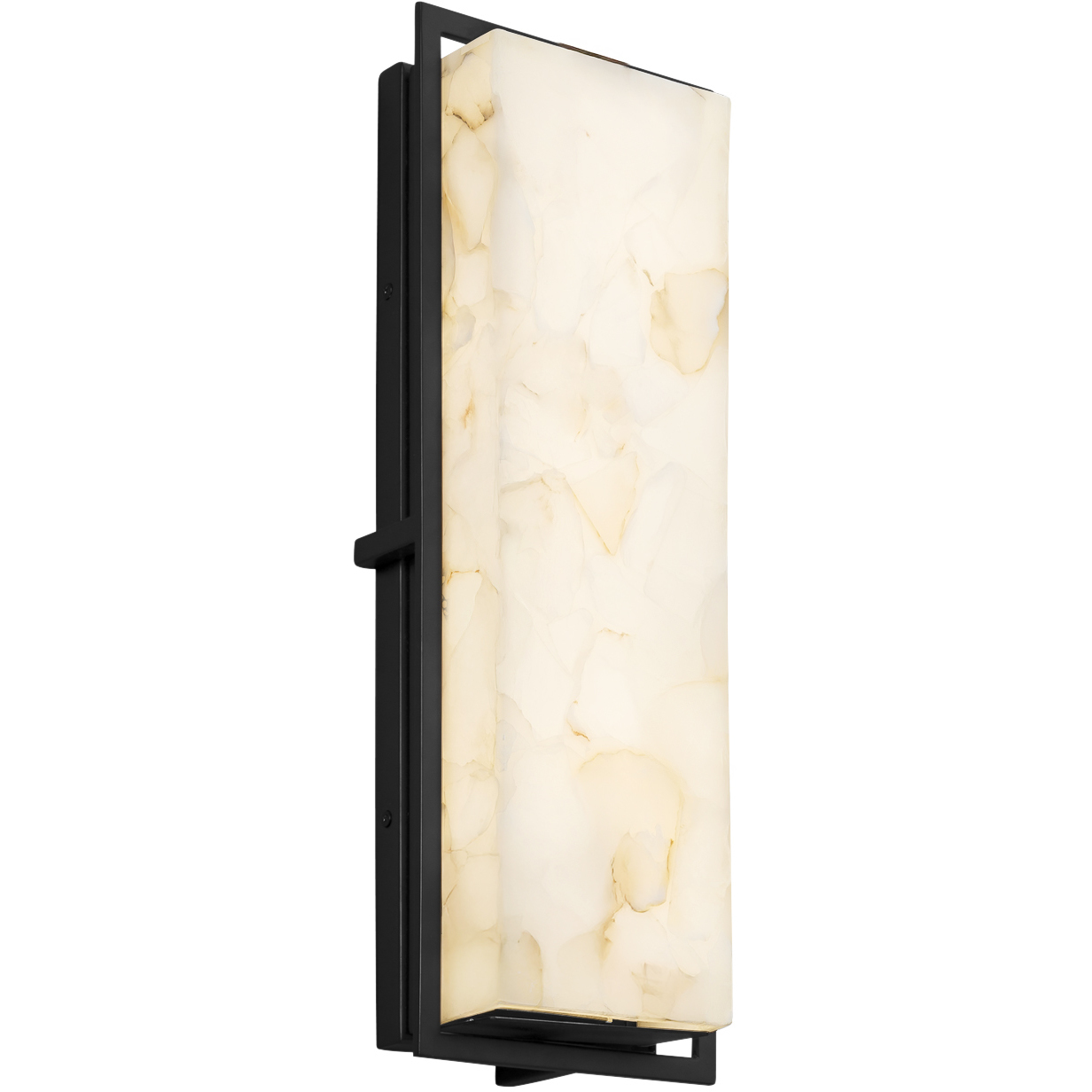 Alabaster Rocks 18 inch Matte Black Outdoor Wall Sconce