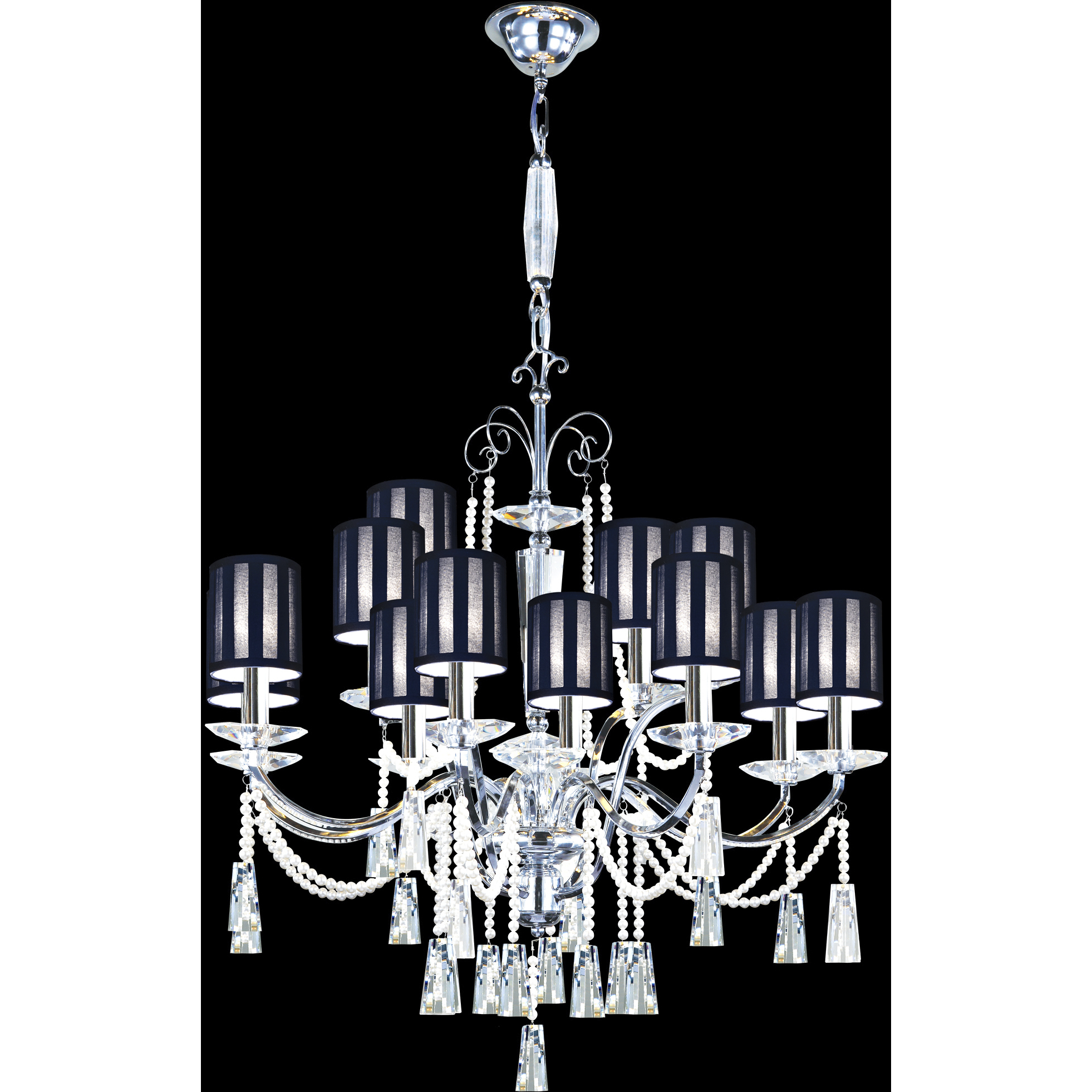 Pearl 12 Light 30 inch Silver Chandelier Ceiling Light