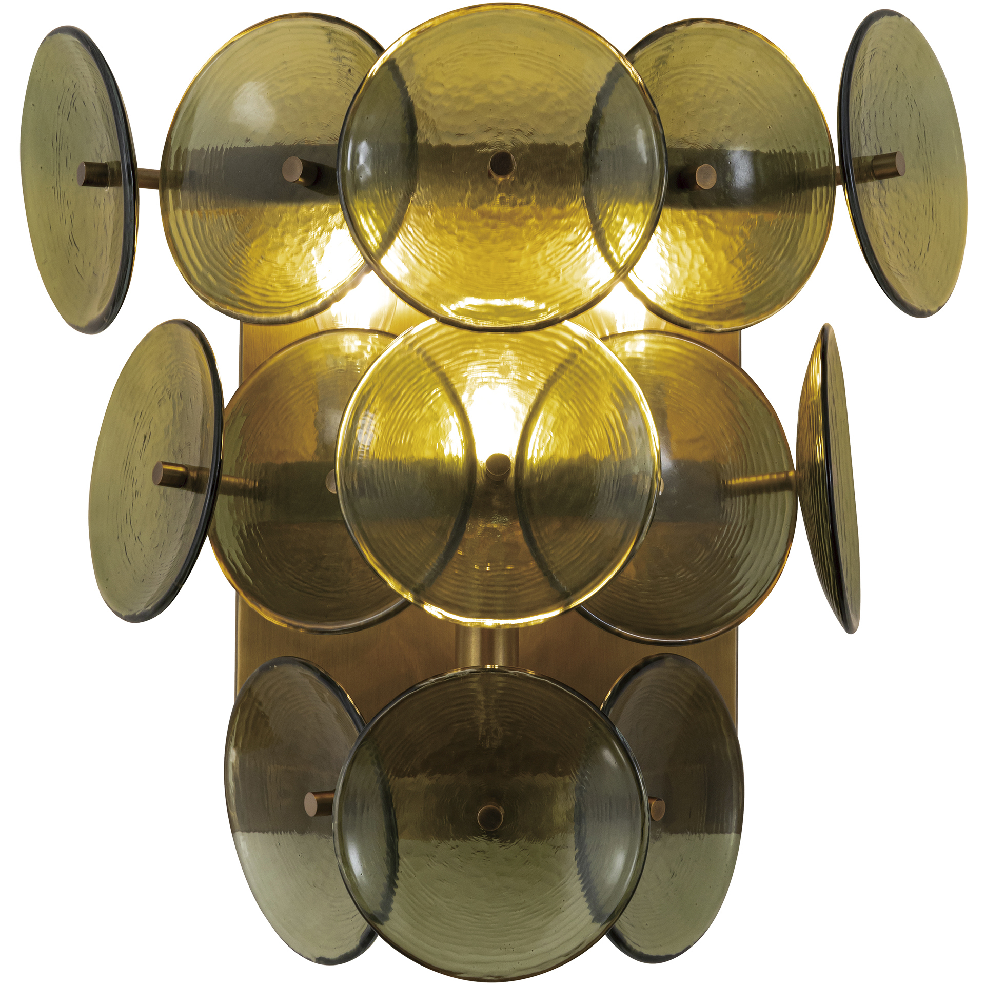 Loren 3 Light 15 inch Weathered Brass Wall Sconce Wall Light in Green Vintage