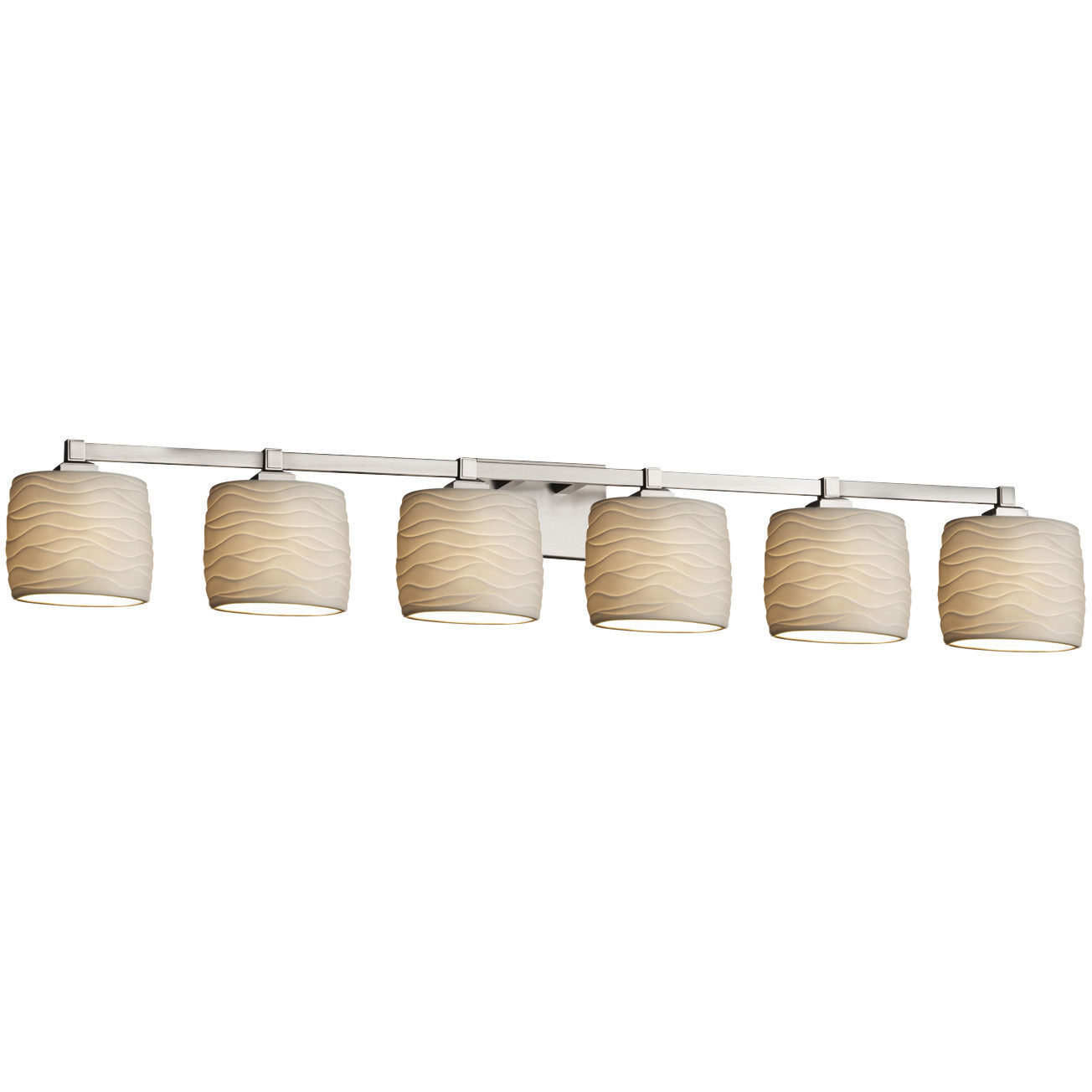 Limoges 6 Light 51.5 inch Polished Chrome Vanity Light Wall Light in Waves, Oval, Incandescent