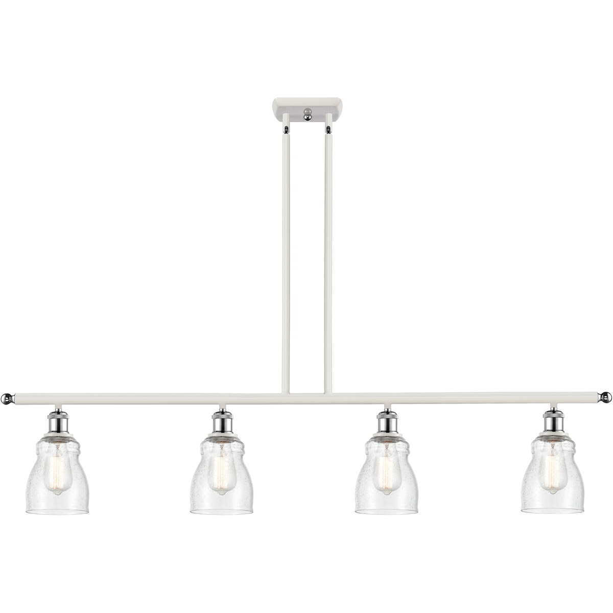 Ballston Ellery LED 48 inch White and Polished Chrome Island Light Ceiling Light in Seedy Glass, Ballston
