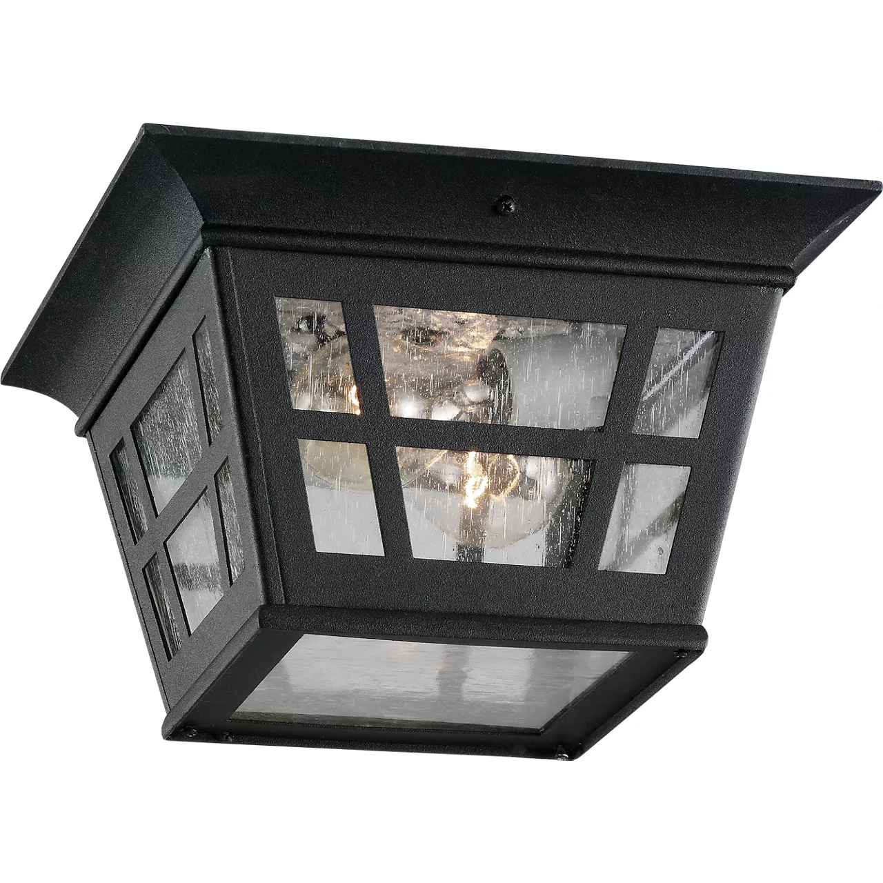 Herrington 2 Light 10.75 inch Black Outdoor Ceiling Flush Mount